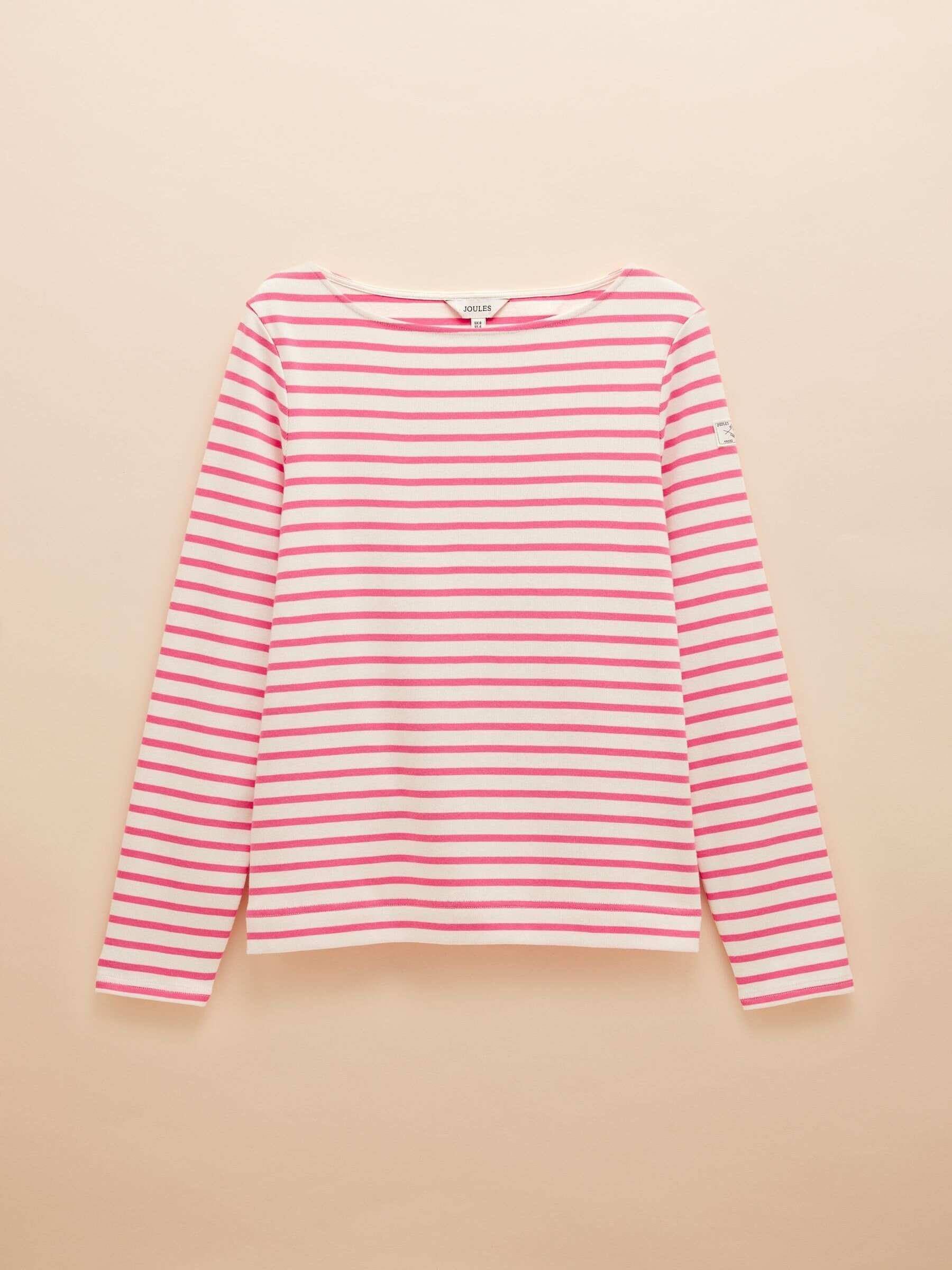 Harbour Bright Pink Boat Neck 100% Cotton Breton Top