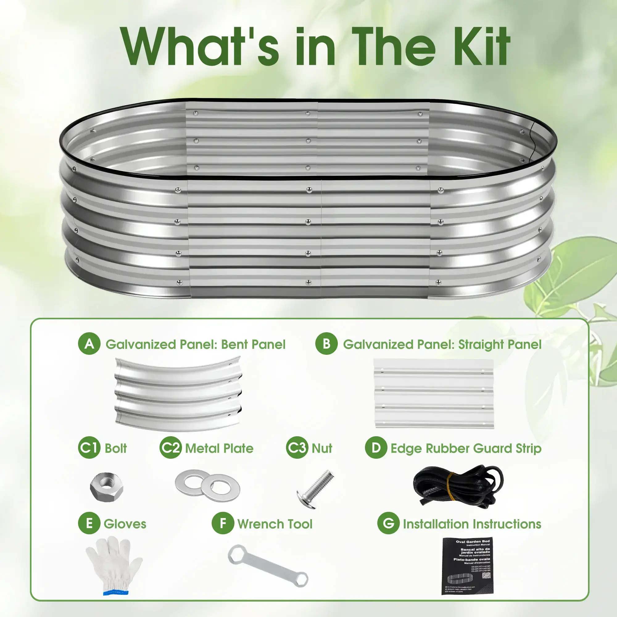 Raised Garden Bed, Outdoor Planter Box with Open Bottom Design, Metal Large Garden Bed for Vegetables, Herbs & Flowers, Rustproof for Backyard & Patio, Silver