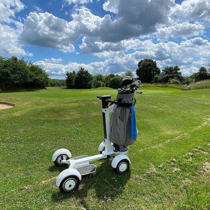 🔥clearance sale✨Four Wheel Golf Electric Folding Light Longboard Lawn Course Scooter🏌️