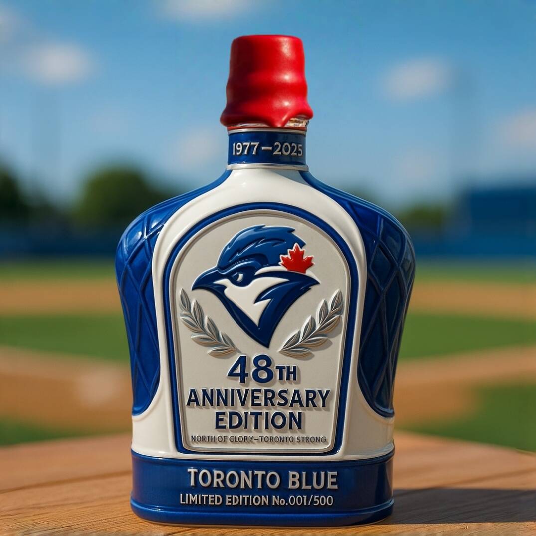 Blue Jays 48th Anniversary Whiskey Bottle