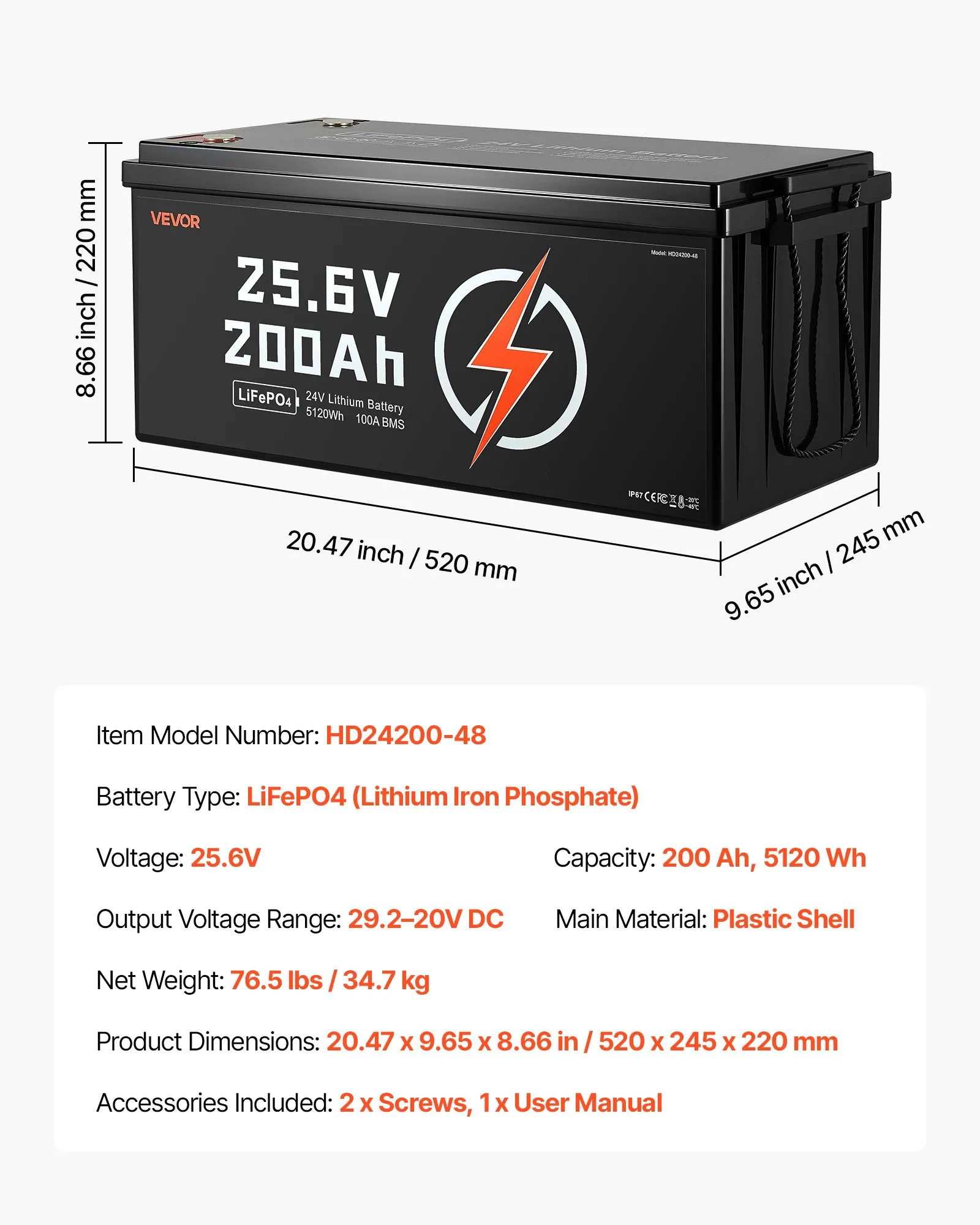 24V 50Ah LiFePO4 Lithium Battery, Bluetooth, Deep Cycle Lithium Rechargeable Battery, Built-in 30A BMS, Low Temp Protection, 4000+ Cycles, Max. 1280Wh, for RV, Camper, Trolling Motors, Marine