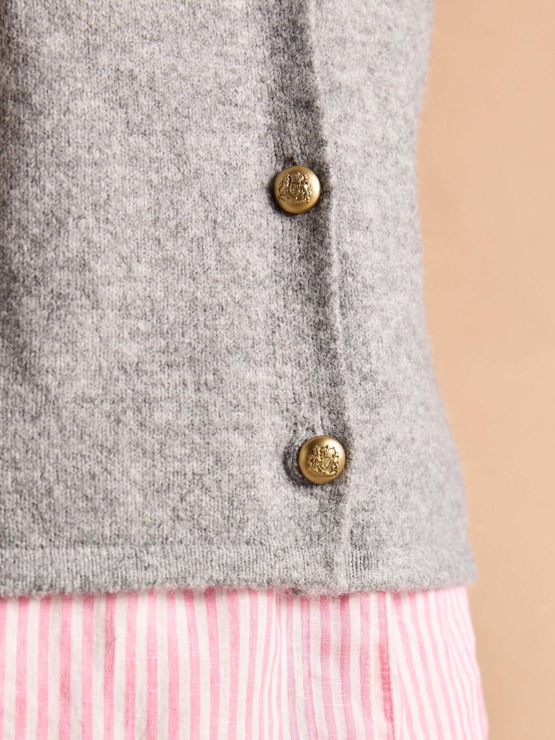 Holly Pink Button Through Knitted Vest