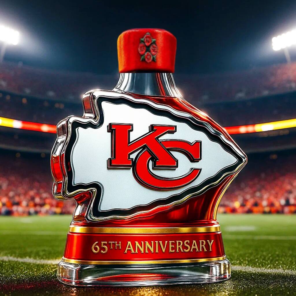 Kansas City Chiefs 65th Anniversary Whiskey Bottle