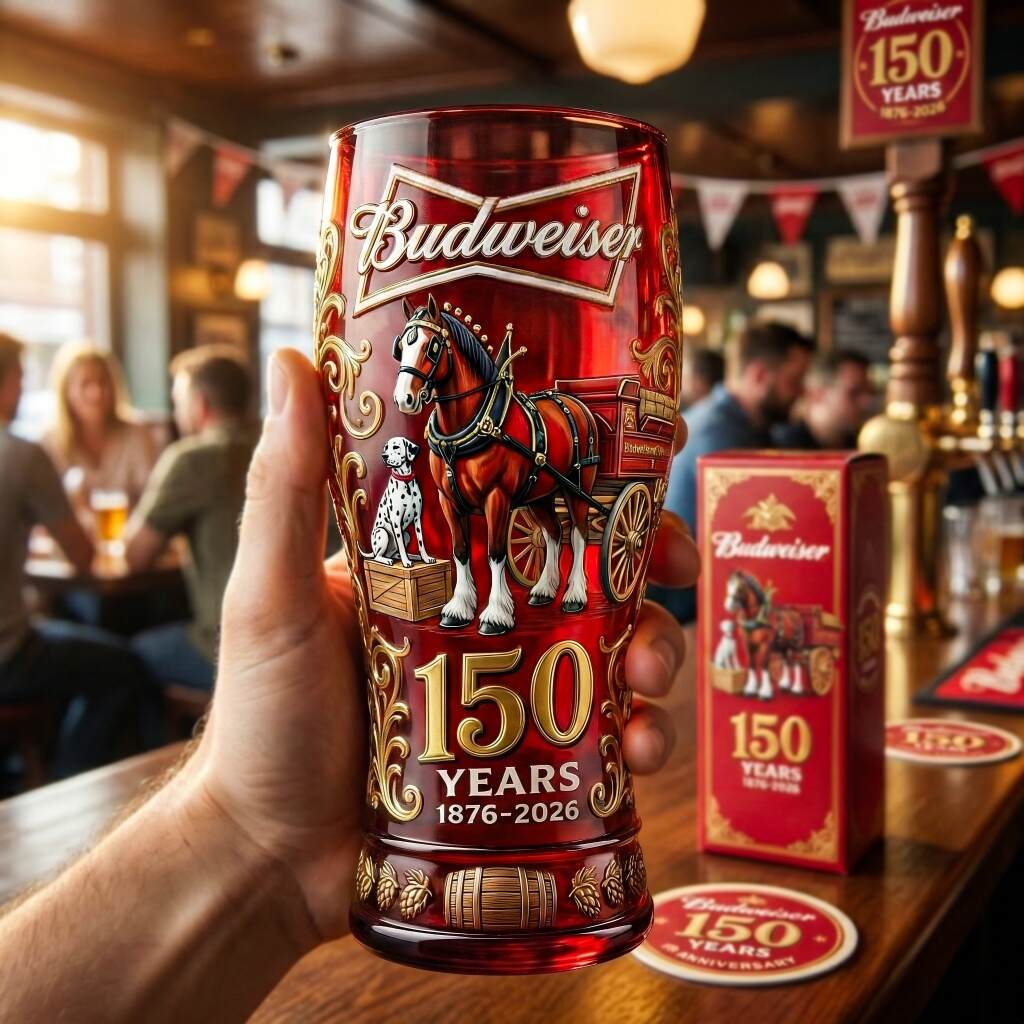 Budweiser 150th Anniversary Commemorative Beer Glass