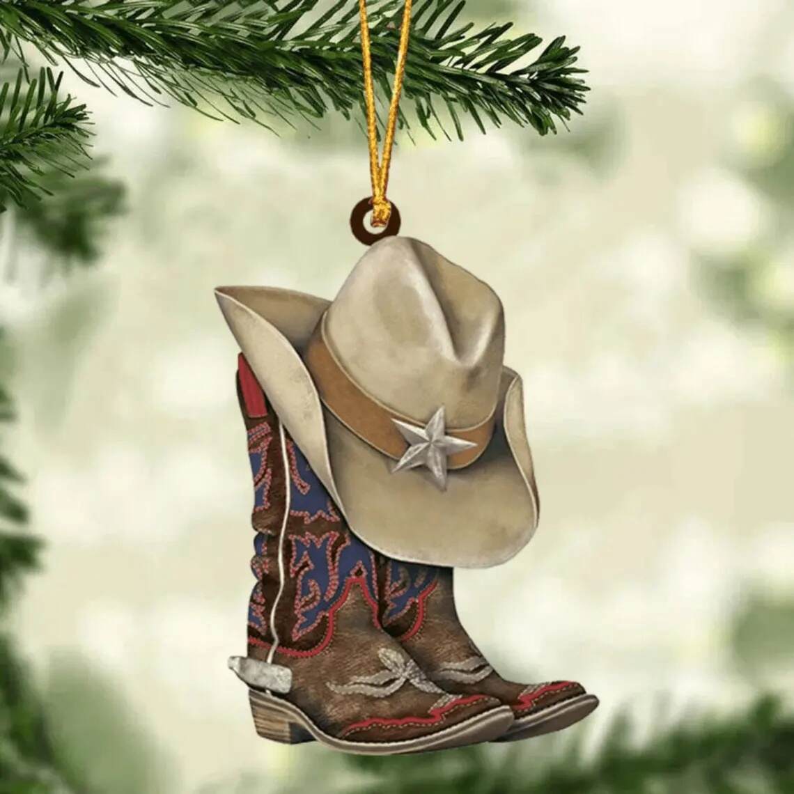 Cowboy Boots And Hat Ornament