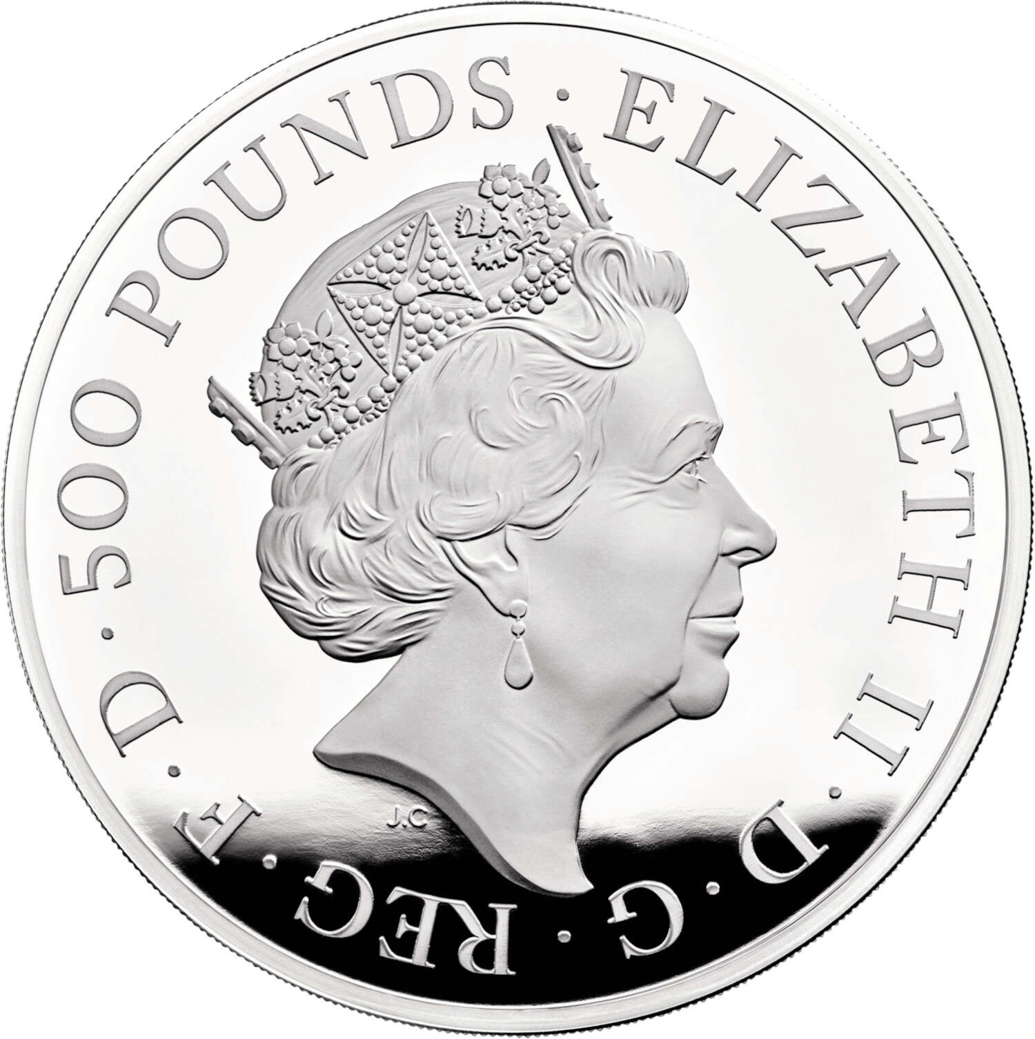 500 Pounds - Elizabeth II The Queen's Beasts Completer Silver Proof