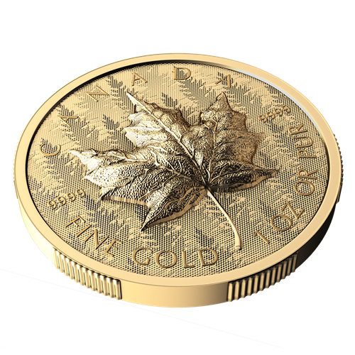 MAPLE LEAF Ultra High Relief 1 Oz Gold Coin 200$ Canada 2024