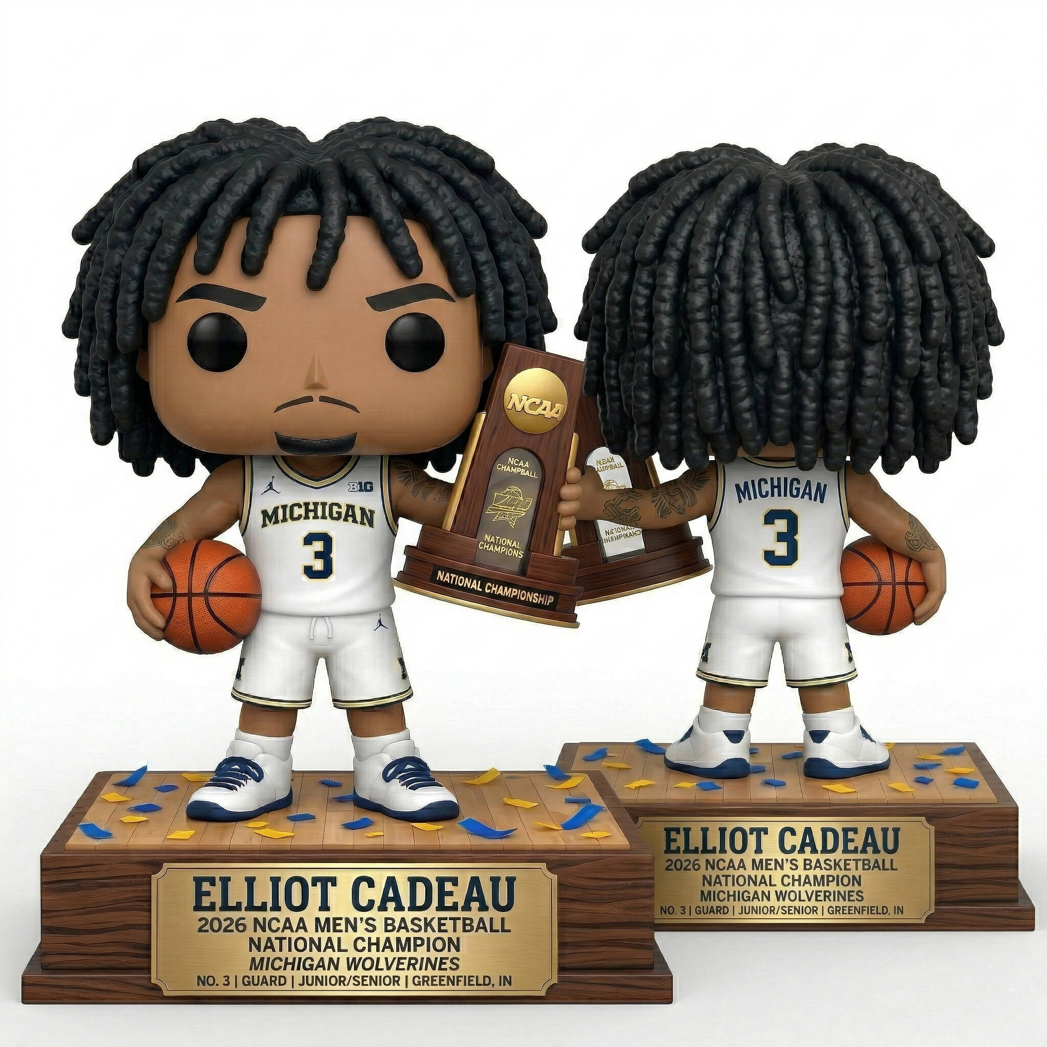 🏀Michigan Wolverines 2026 National Champion Elliott Cadeau Commemorative POP Figure