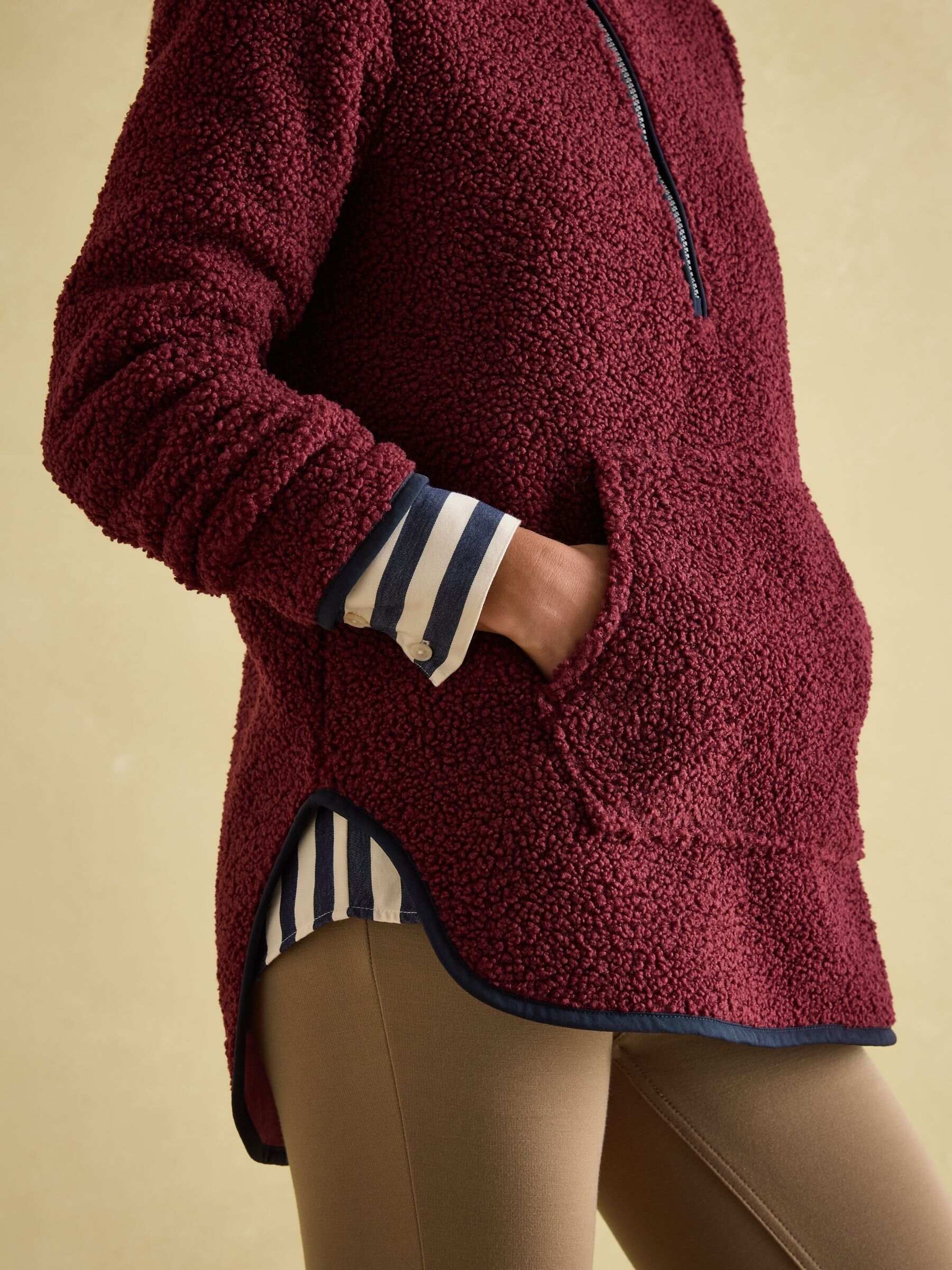 Aldeburgh Burgundy Quarter Zip Fleece