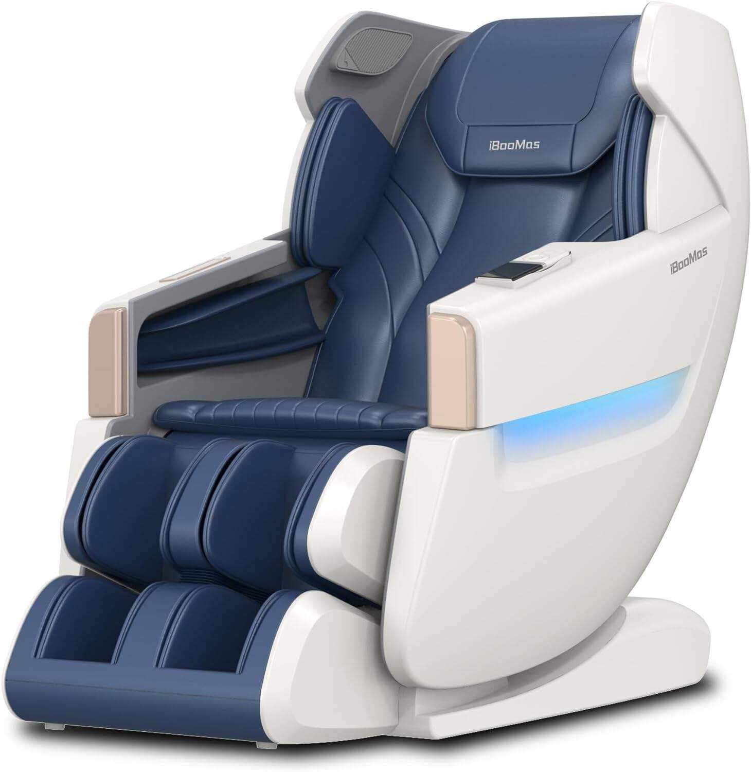 iBooMas Zero Gravity Massage Chair,2023 Massage Chair Full Body Ozone with Back and Calf Heating,Auto Leg Extension,APP Control,SL Track,Thai Stretch,Foot Rollers,Airbags,Bluetooth,R8606(Blue)
