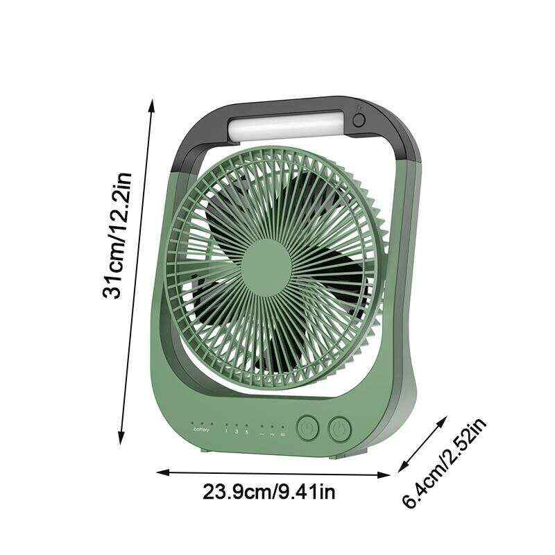 1pc USB Desk Fan, 10000mAh Rechargeable Battery Operated Fan, 4 Speeds Table Fan, 180°Rotation, LED Light, Timer, Portable Fan For Camping,Traveling