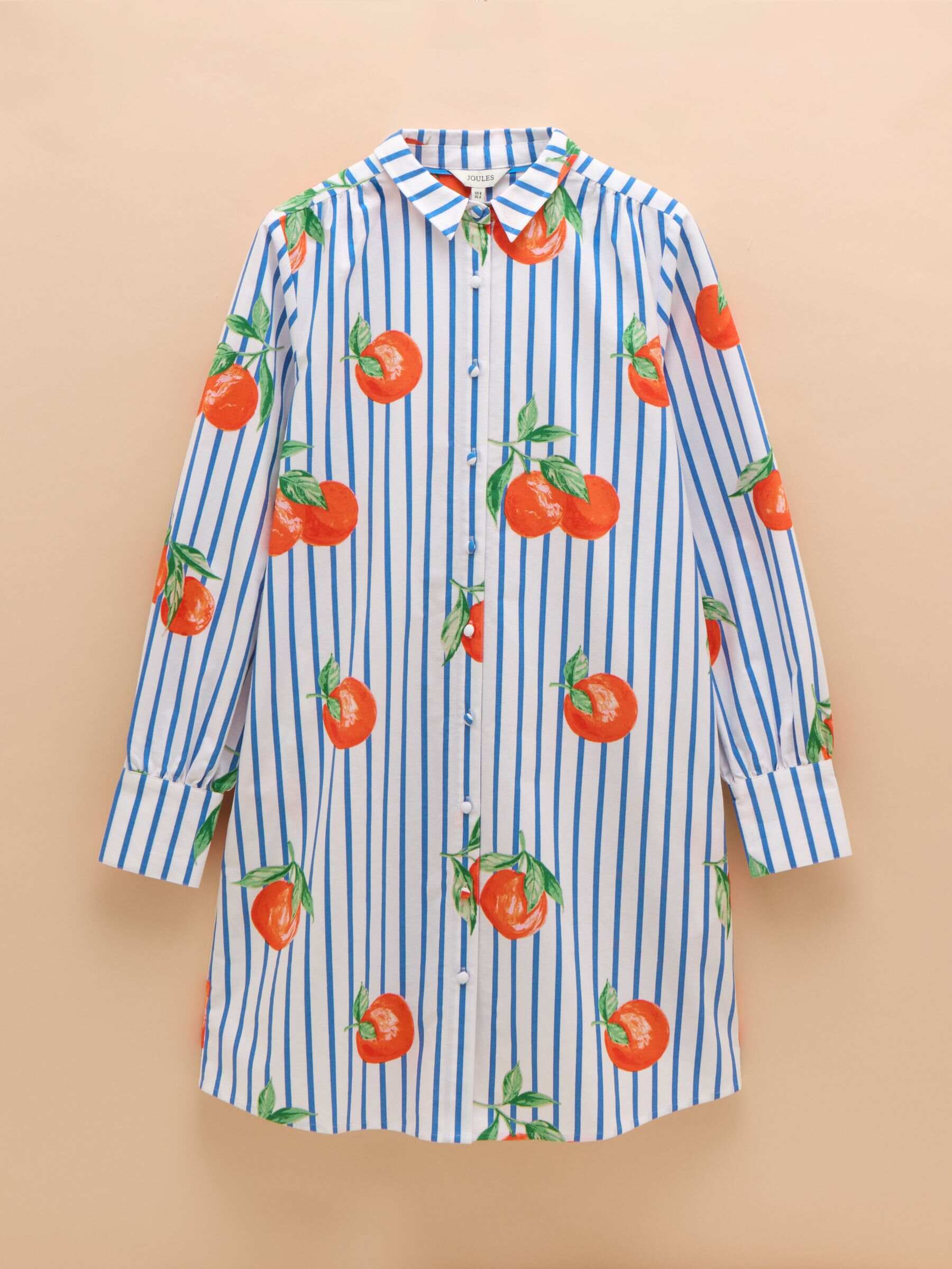 Phoebe Orange Print Cotton Shirt Dress