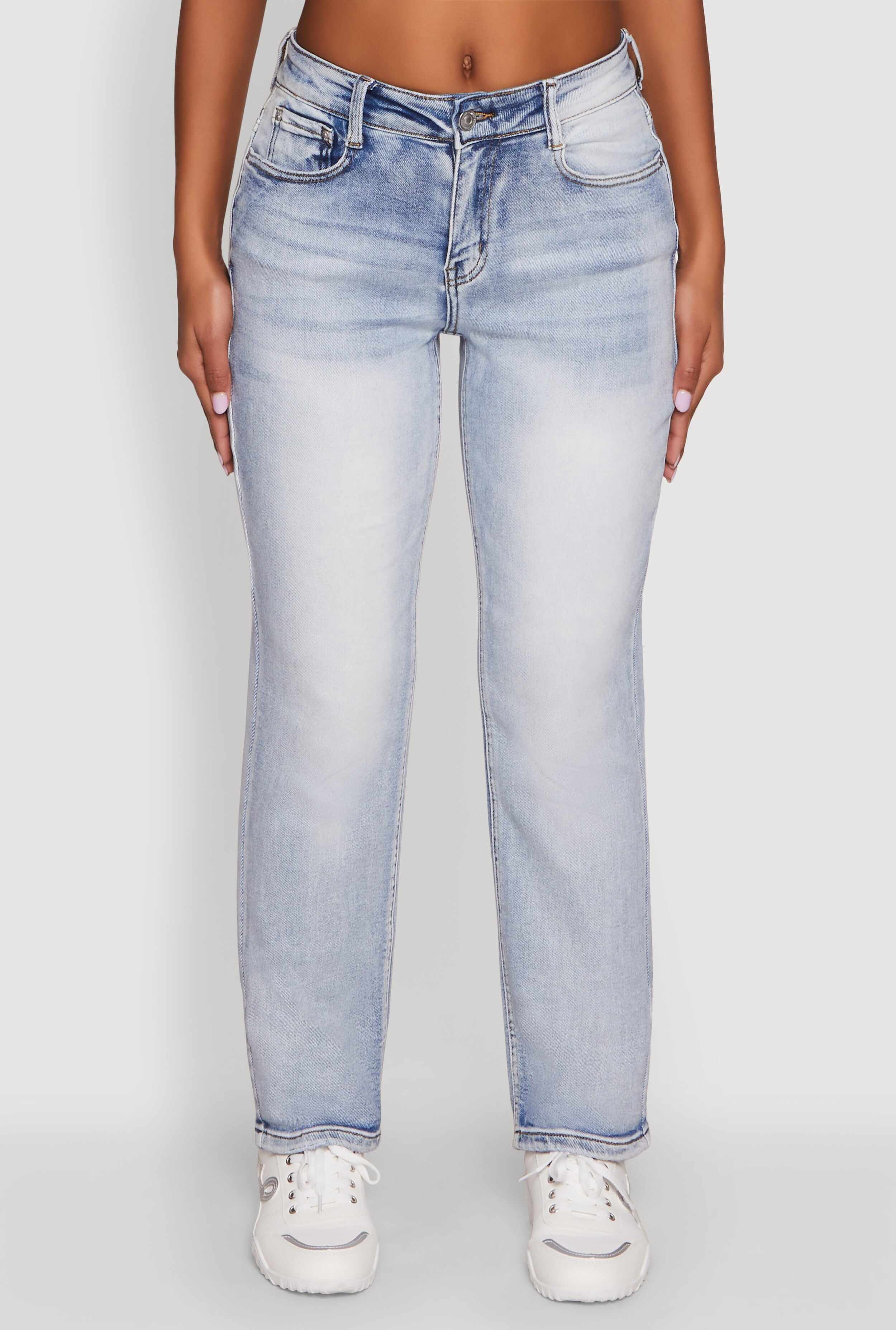 WAX High Waisted Straight Leg Stretch Jeans