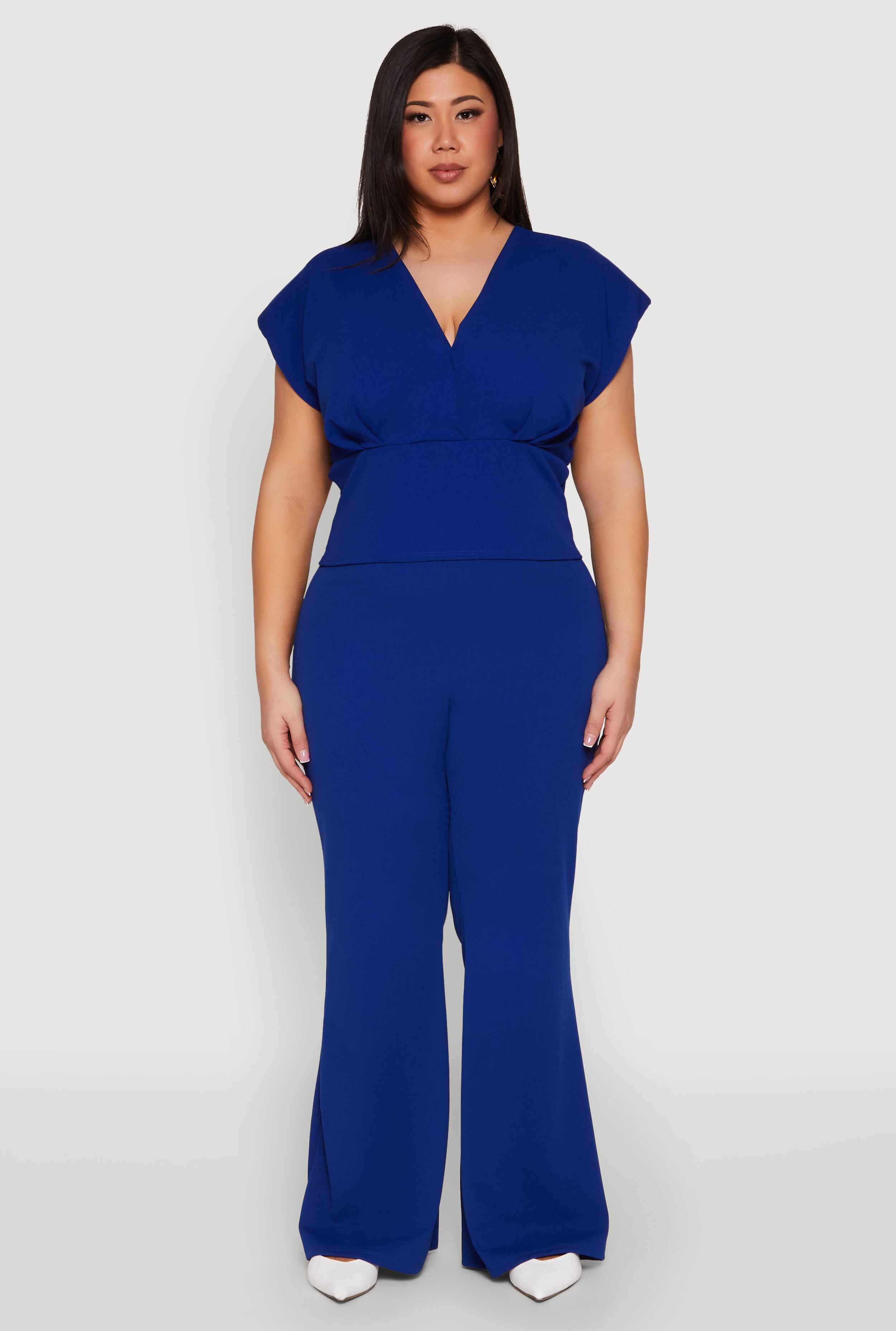 Plus Size High Waisted Flared Pants