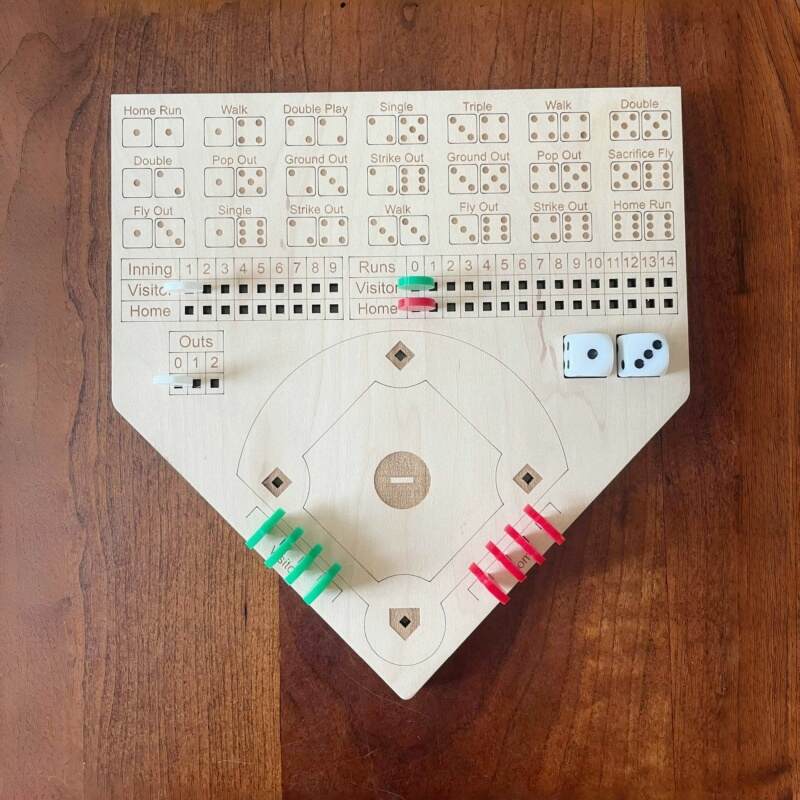 Baseball Dice Game Board