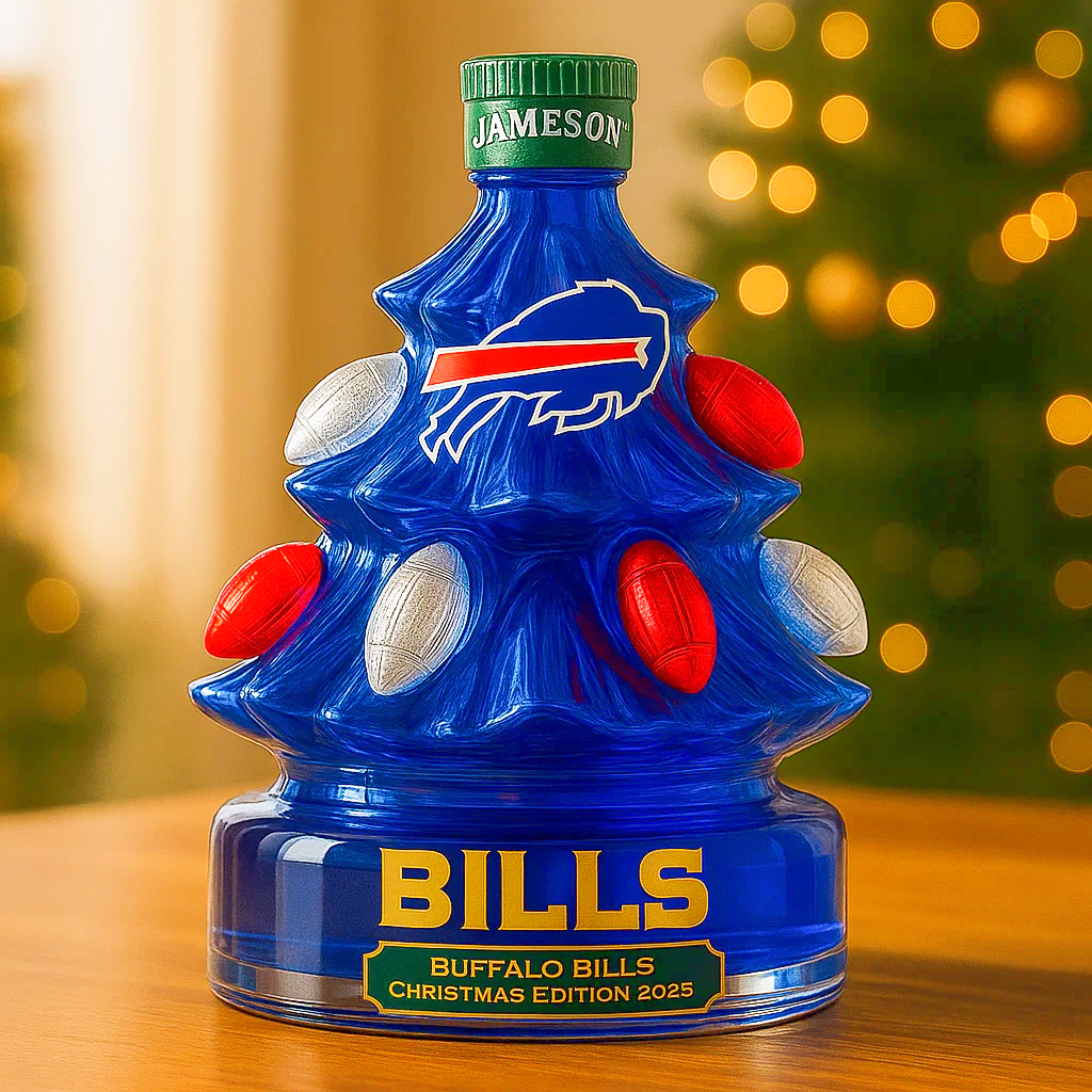 Buffalo Bills Christmas Tree Whiskey Bottle