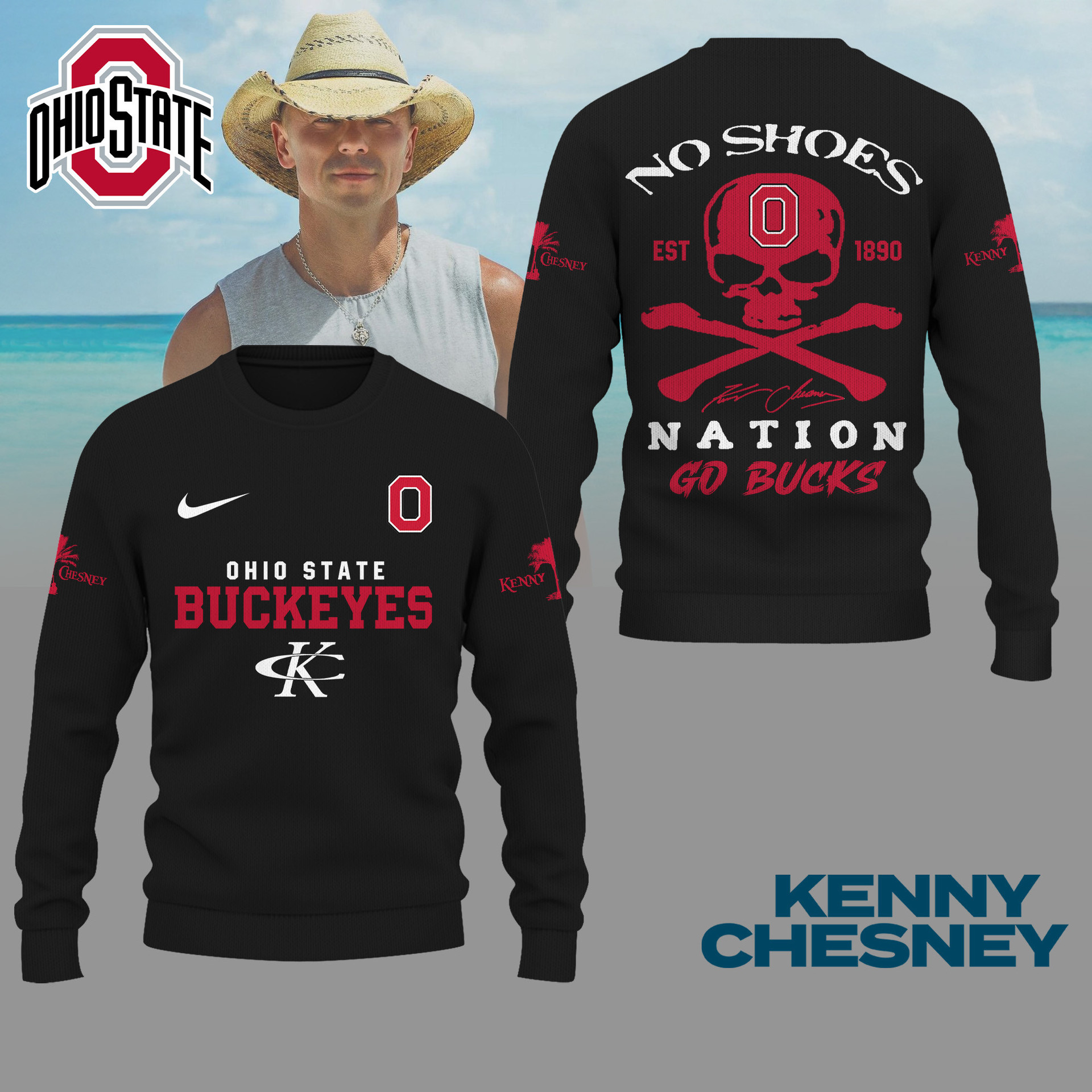 Ohio State Buckeyes | Premium NCAA Kenny Chesney Fan 3D Shirt NY