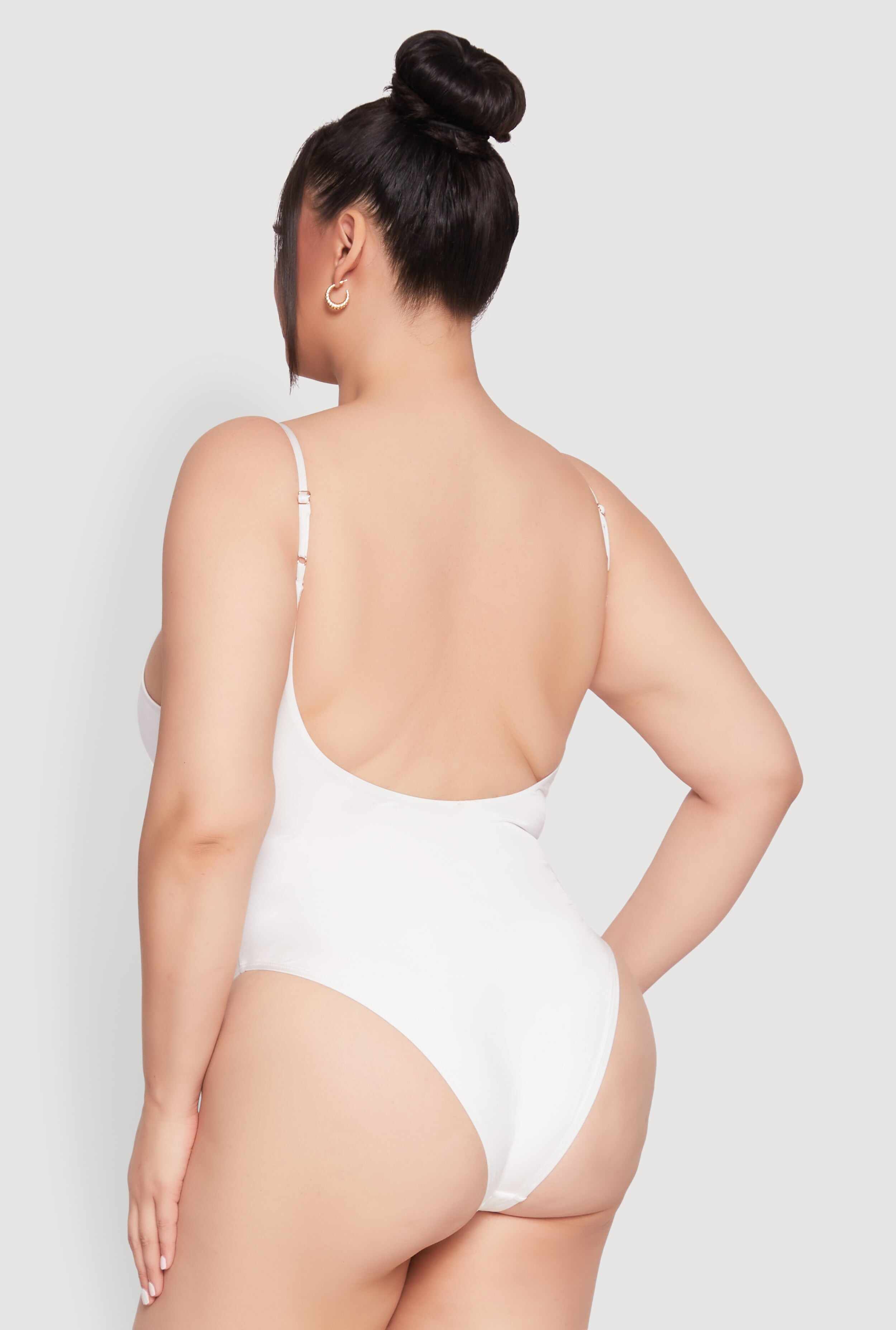 Plus Size Bebe Rhinestone One Piece Swimsuit