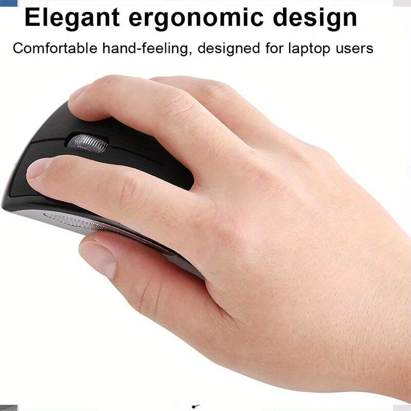 Wireless Foldable Mouse - 2.4GHz Receiver/Optical Tracking/Ergonomic Design/Portable for Laptops, Desktop Computers
