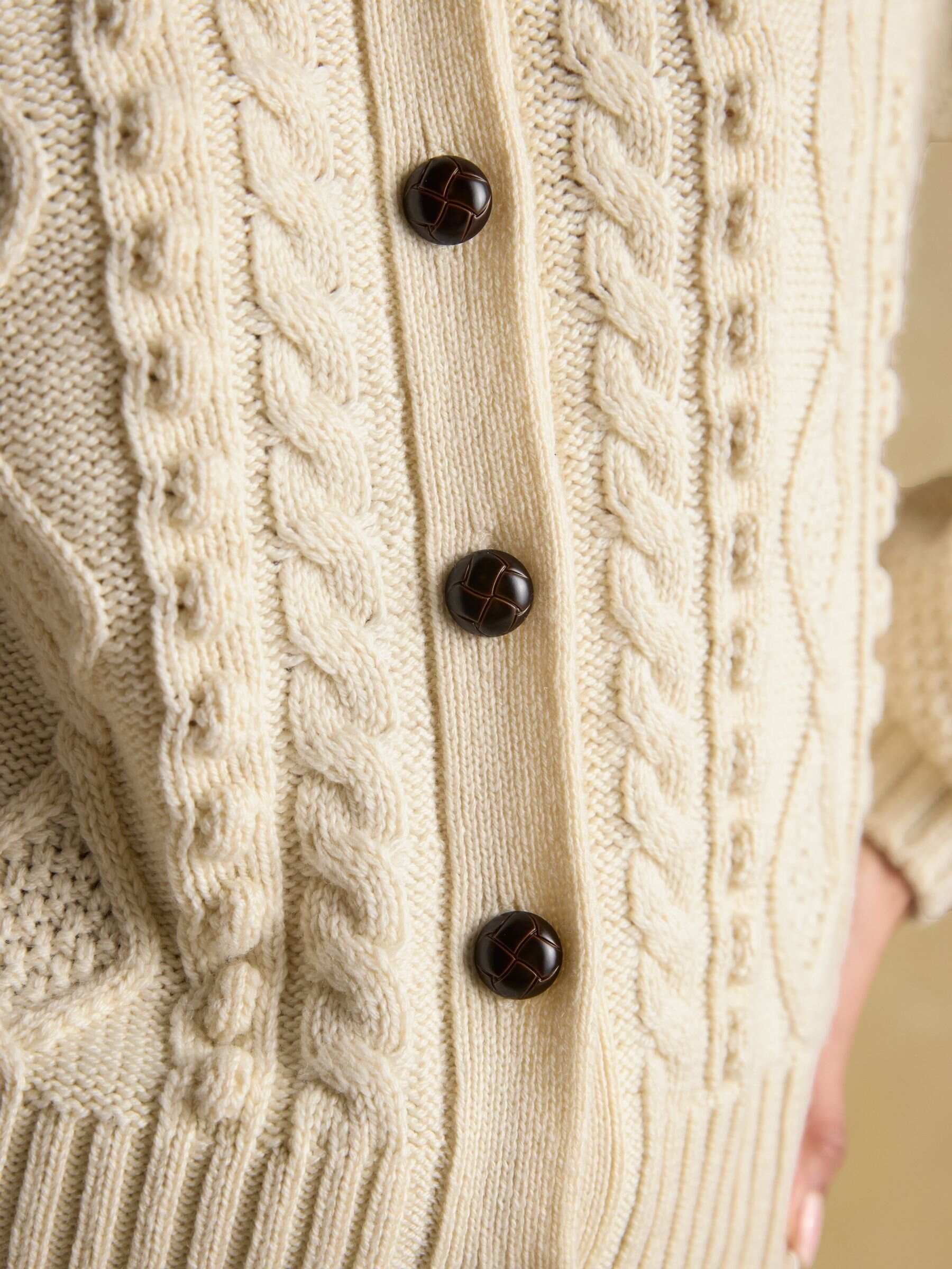 Rafferty Cream Cable Knit Cardigan