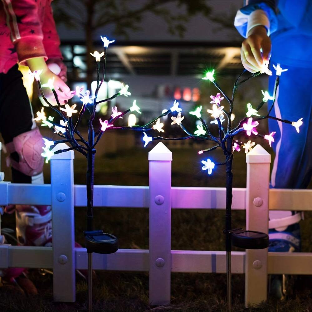 1pc Solar Cherry Lamp Landscape Tree Lamp LED String Lamp Outdoor Waterproof Lamp For Pathway, Patio, Yard, Lawn, Backyard, Garden, Christmas Decoration