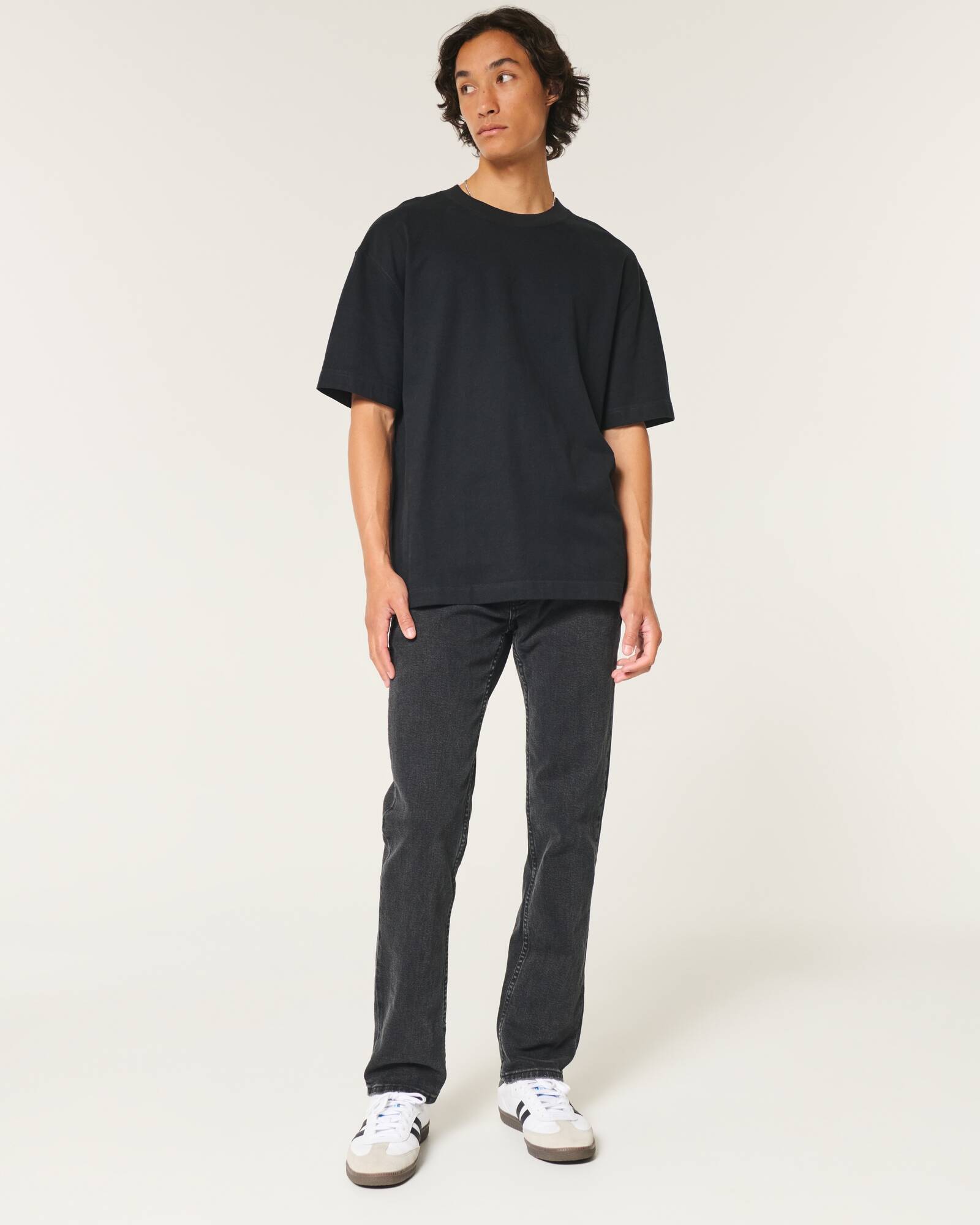 Black No Fade Slim Straight Jeans