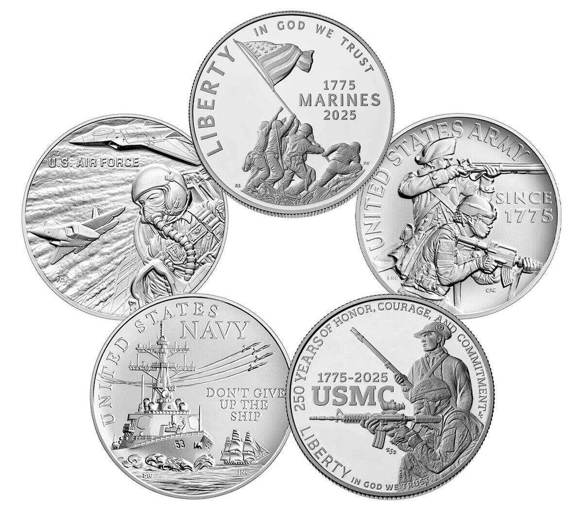 Military Armed Forces One-Ounce Silver Medal Sets