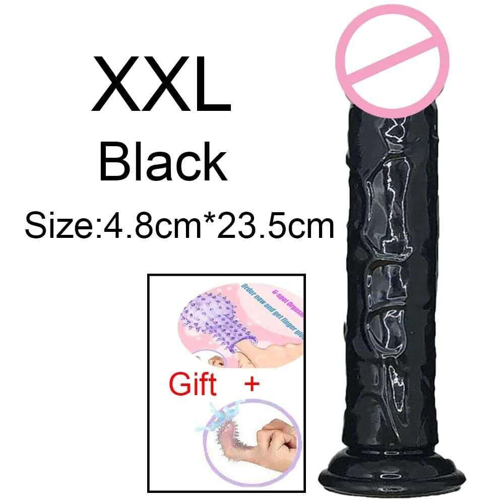 Transparent Jelly Dildo – Large Suction Cup Dildo in 5 Colors for Anal & Vaginal Play