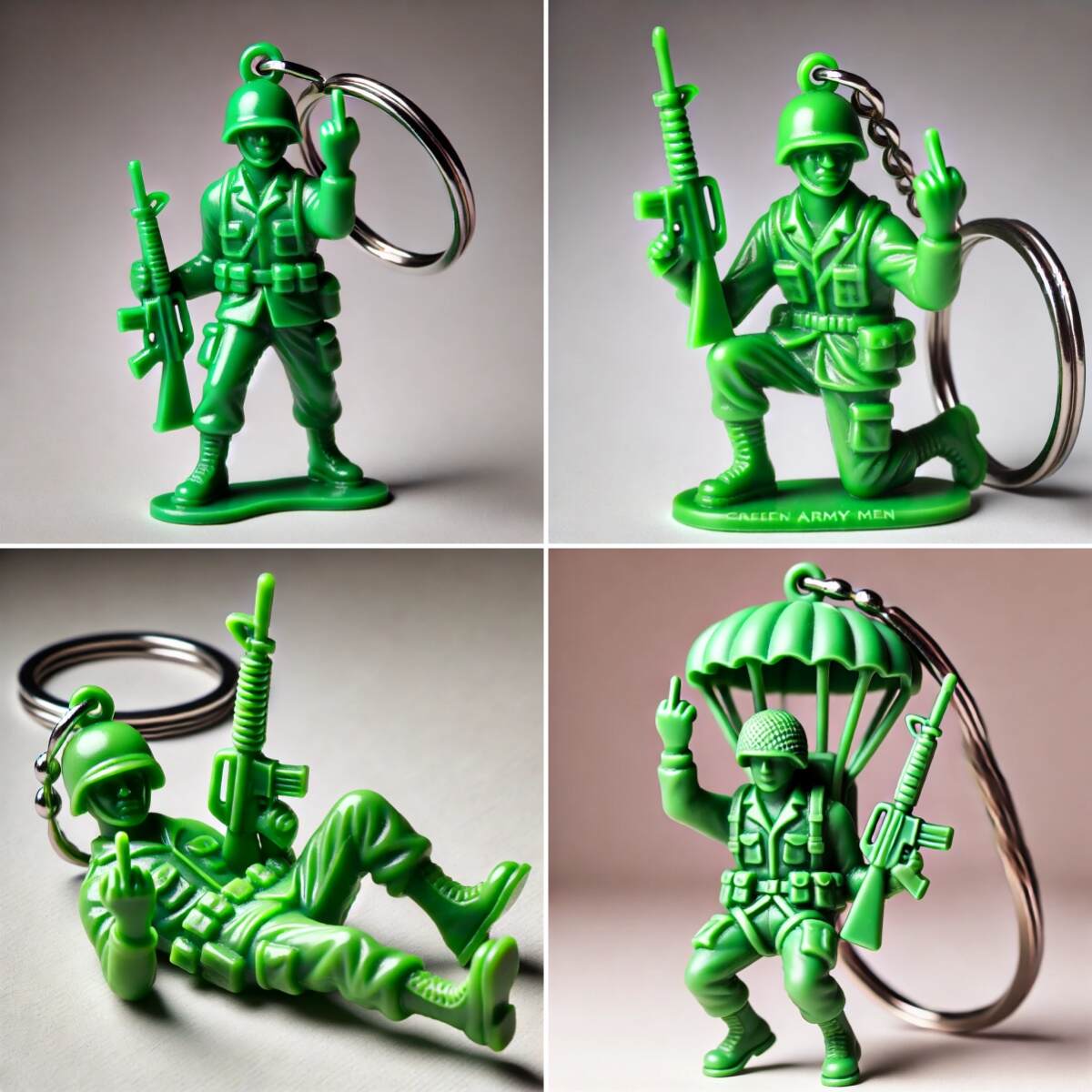 Funny Green Army Man Keychain
