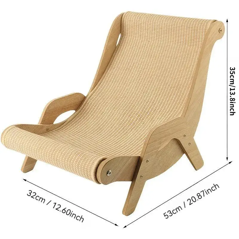 Wooden Cat Hammock with Sisal Scratching Pad