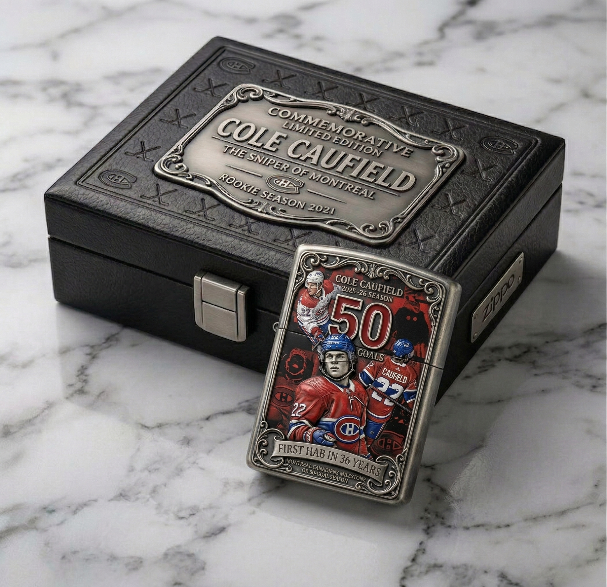 🔥Cole Caufield 50 Goals Montreal Canadiens Limited Edition Zippo Lighter