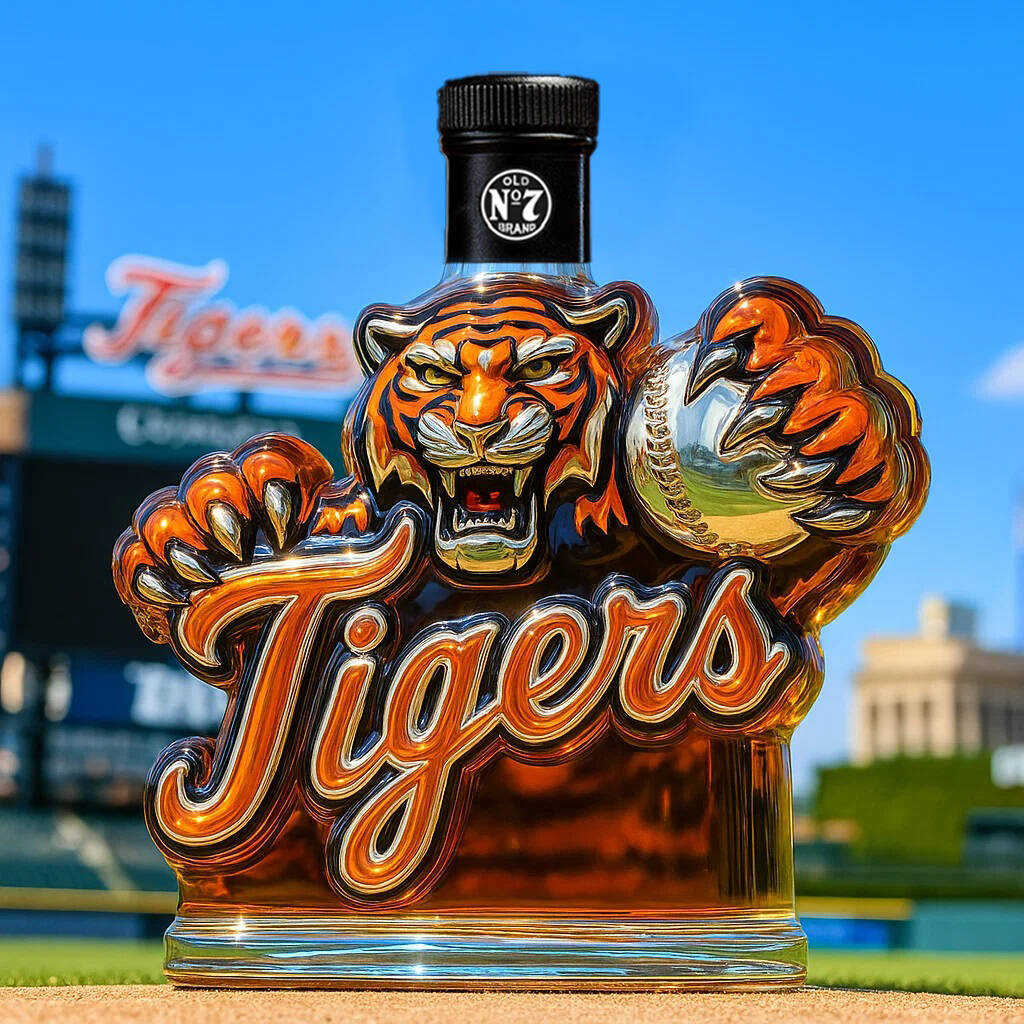Detroit Tigers Whiskey Bottle