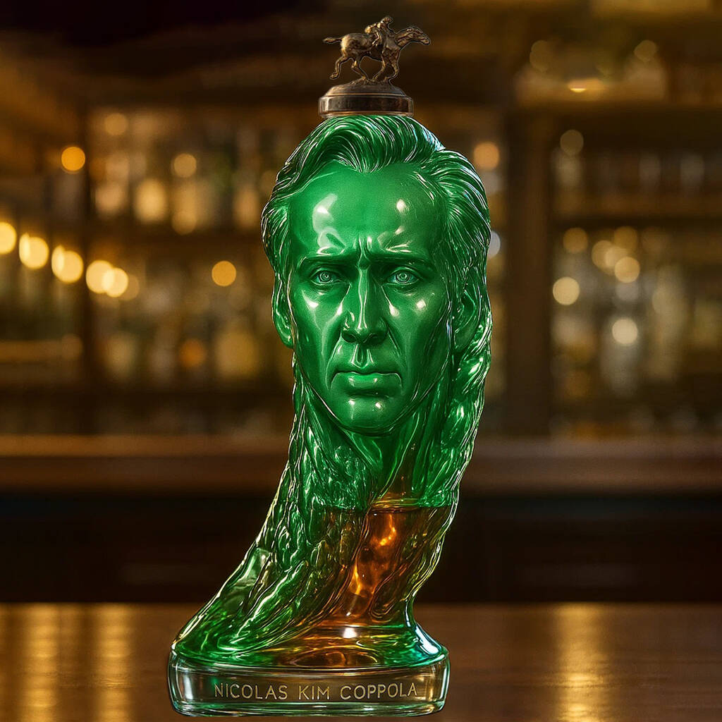 Funny Picolas Cage Whiskey Bottle