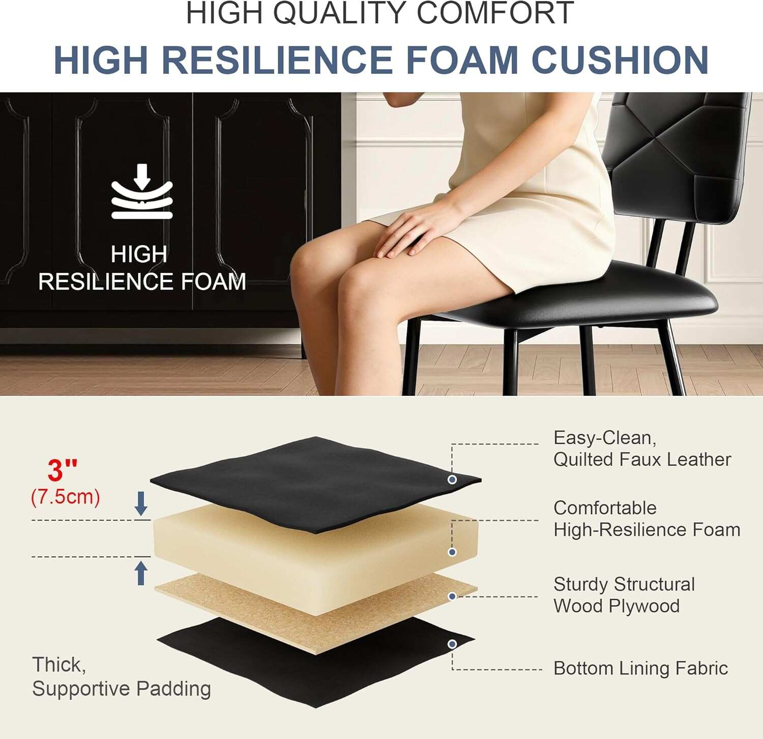 VECELO Dining Chairs Set of 2