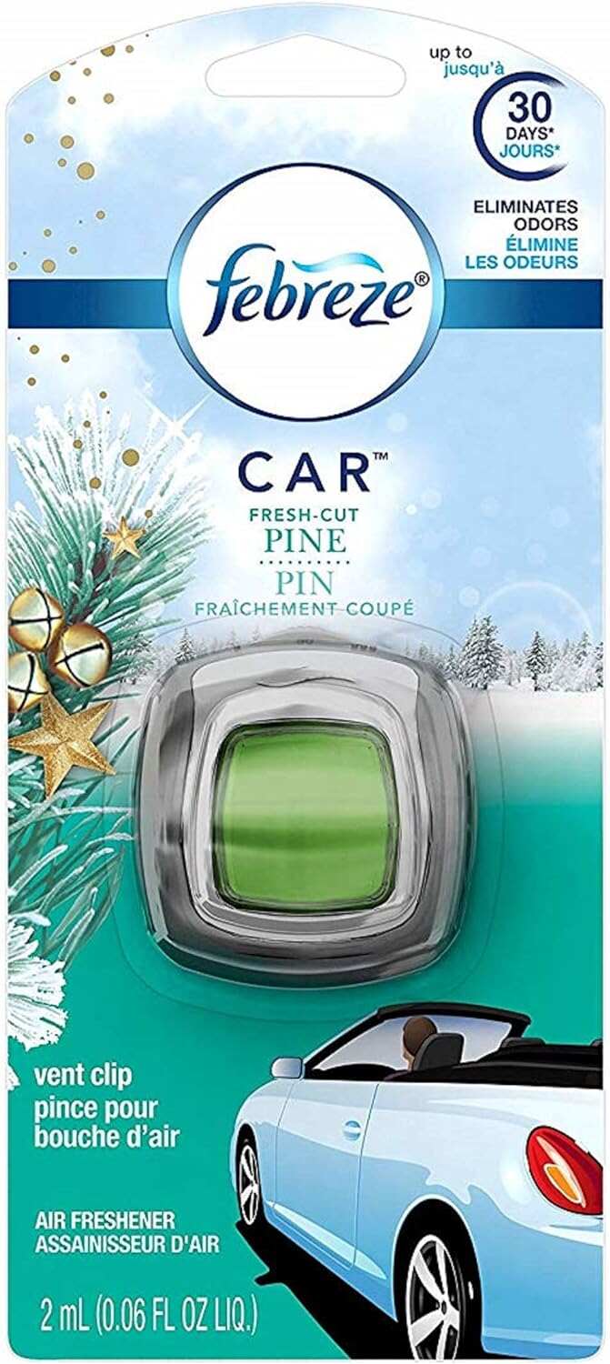 Febreze Car Air Fresheners, New Car Scent, Odor Eliminator for Strong Odors Car Vent Clips (2 Count)