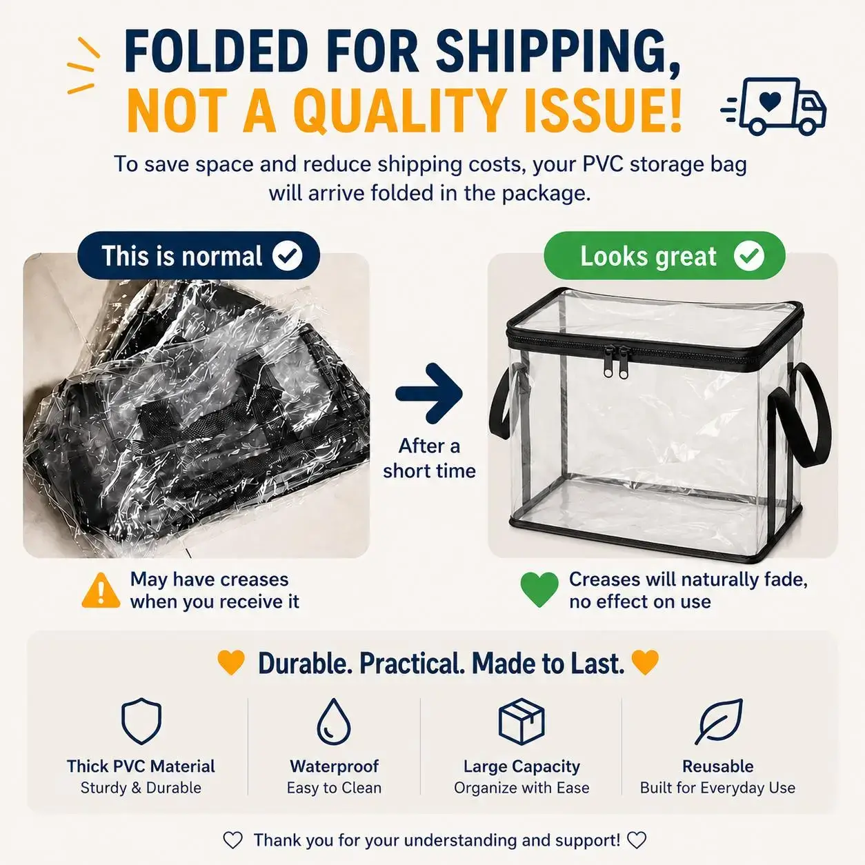 Large Clear Thick Plastic Storage Box with Hinged Lid, Heavy-Duty Durable High-Capacity Organizer for Home, Moving, Attic