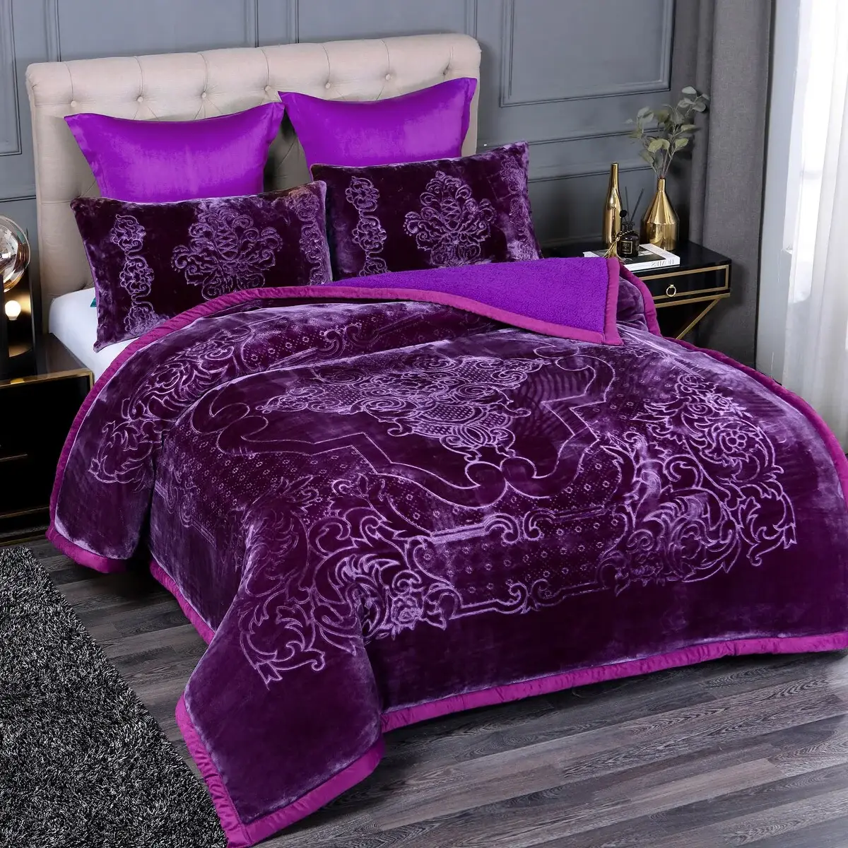 Fleece/ Sherpa Down Alternative 3-piece Comforter Set