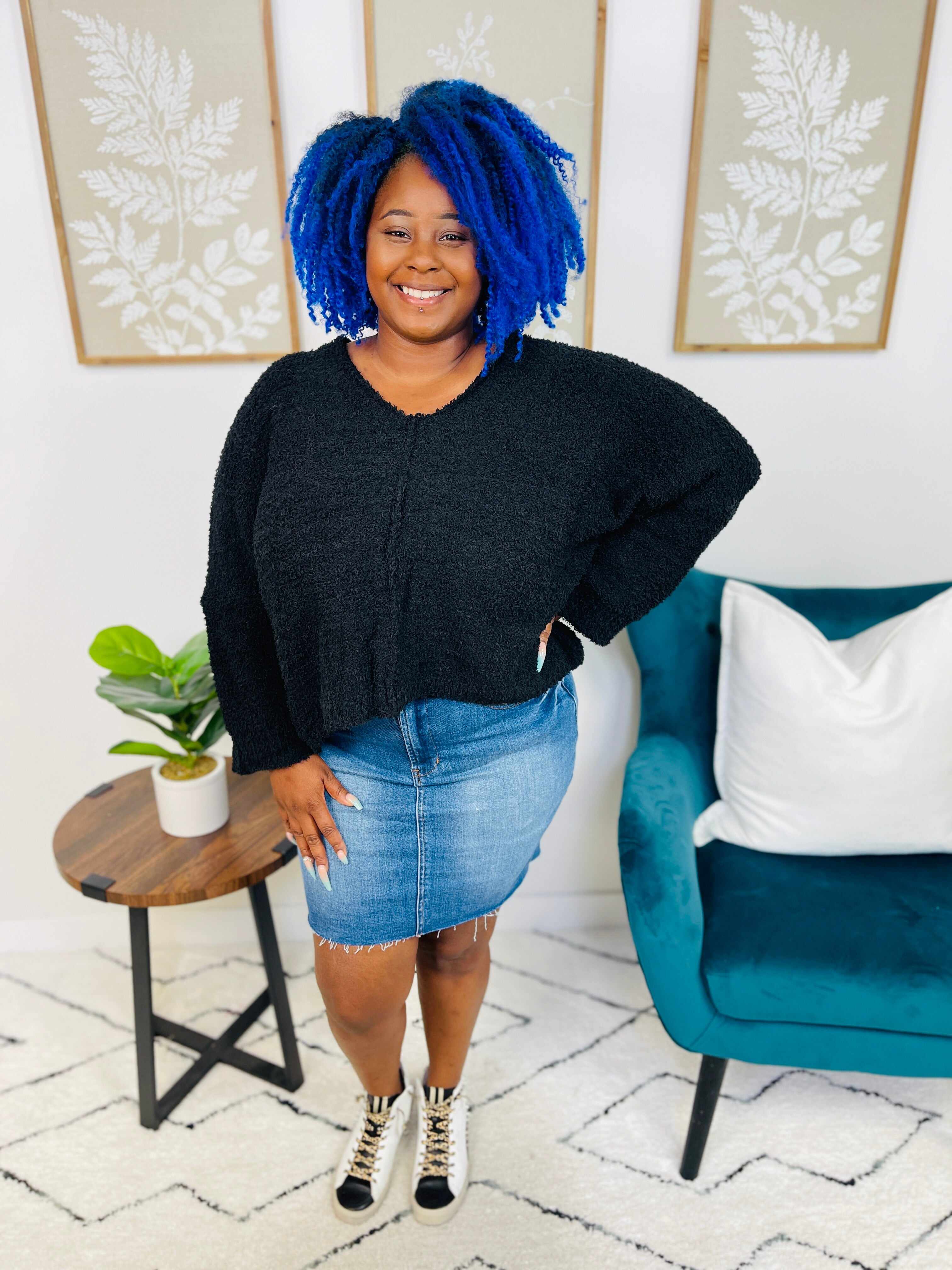 Plus/Reg I See You Looking Denim Skirt