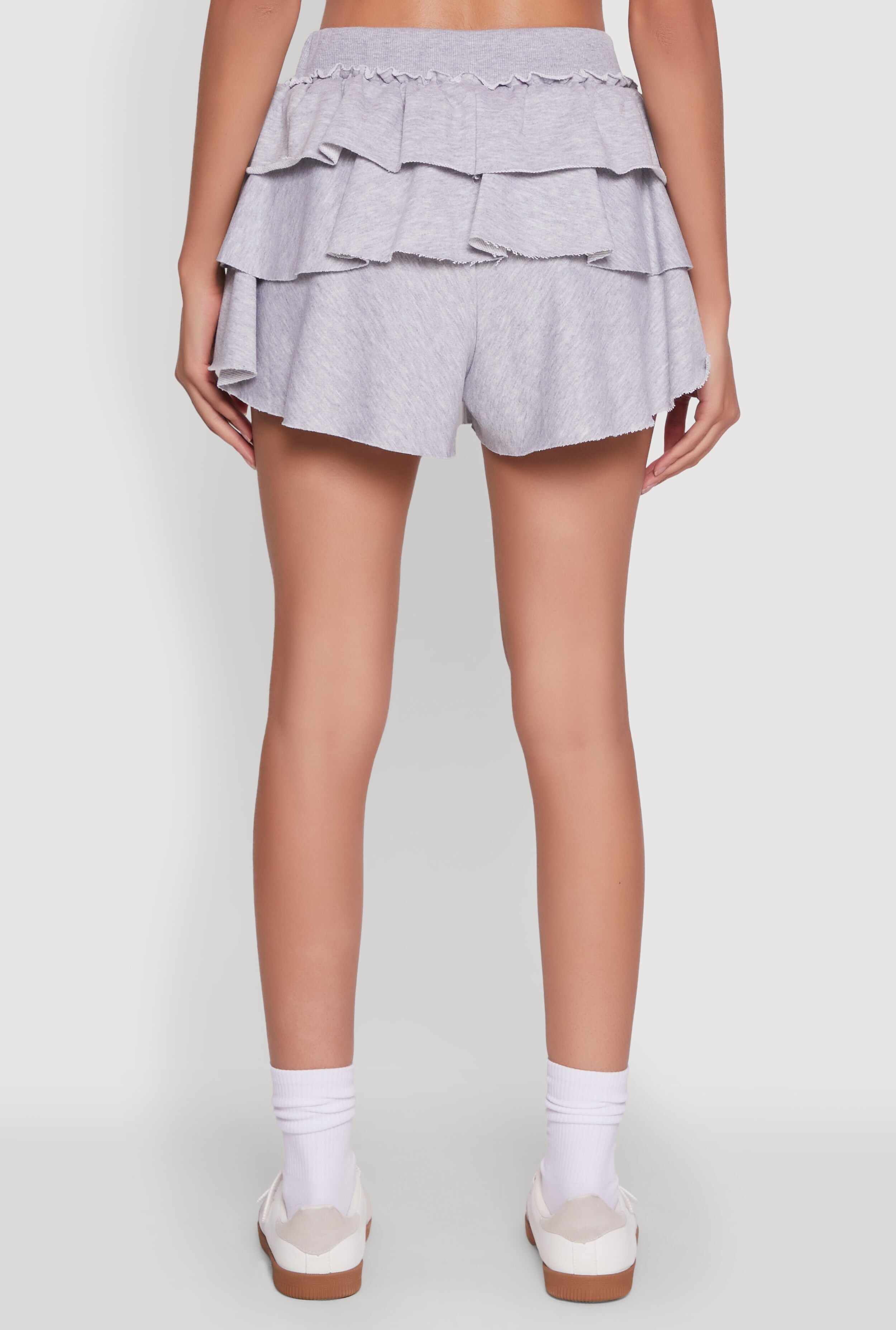 Stylish Ruffled High Waist Tiered Shorts