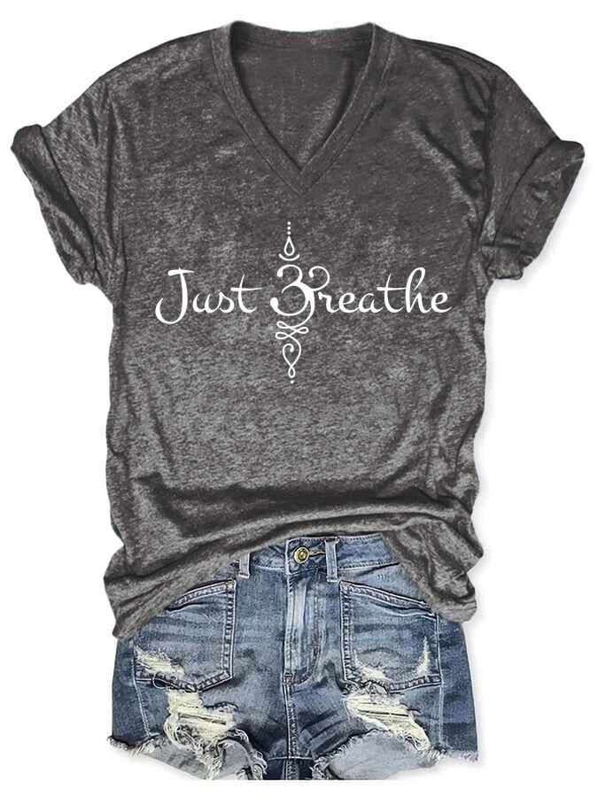 Women's Just Breathe Print T-shirt
