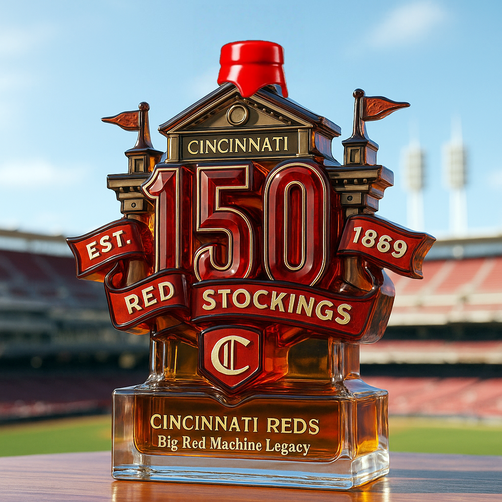 Cincinnati Reds Commemorative Whiskey Bottle