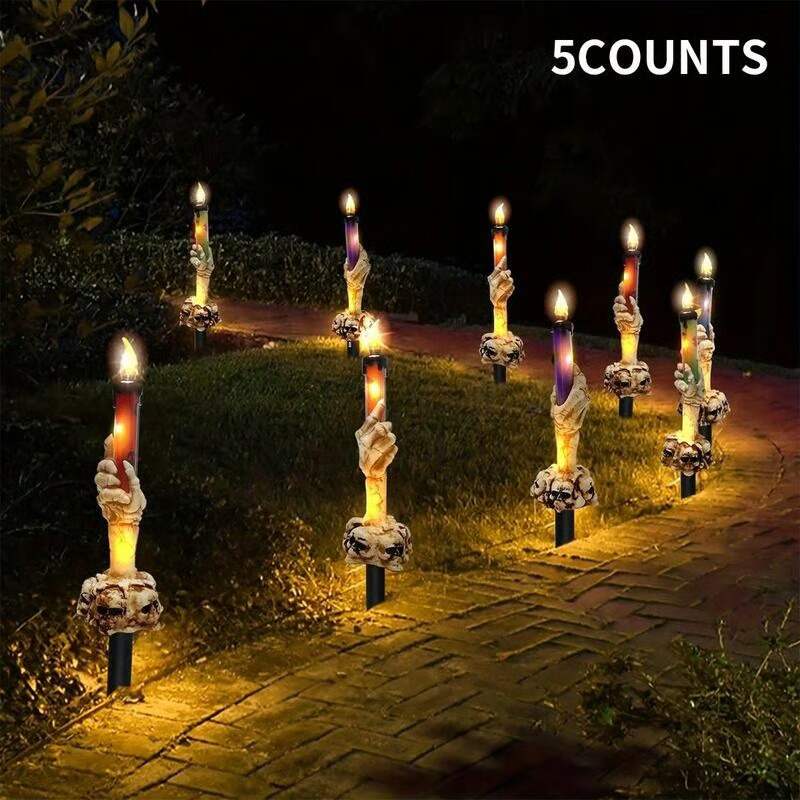 💀Solar Powered Skull Candle Light