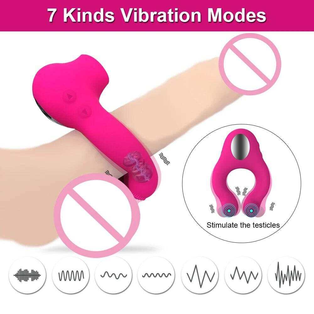 TLUDA Vibrator Cock Rings Sucking Penis Ring