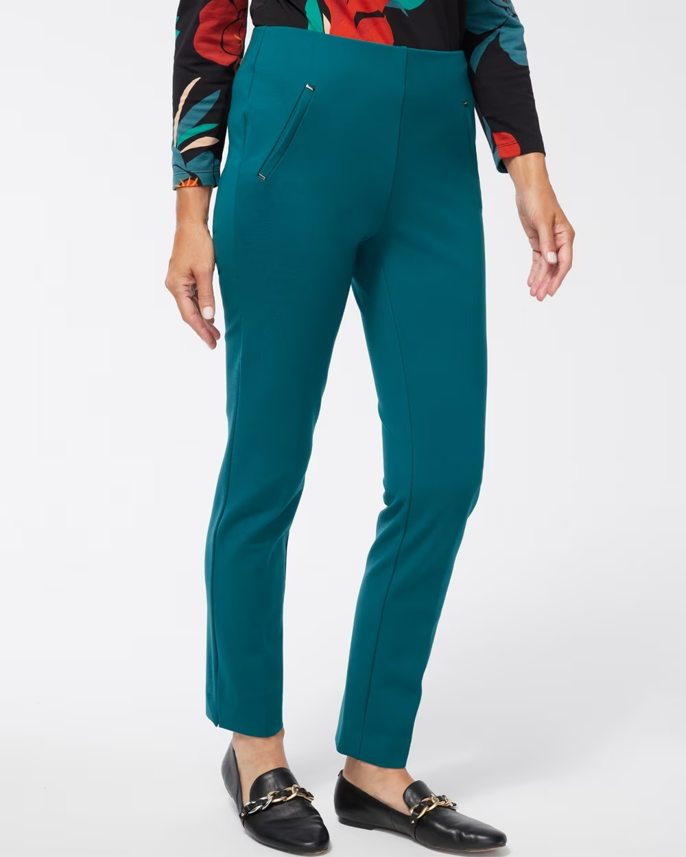 Juliet Ponte Trim Detail Ankle Pants