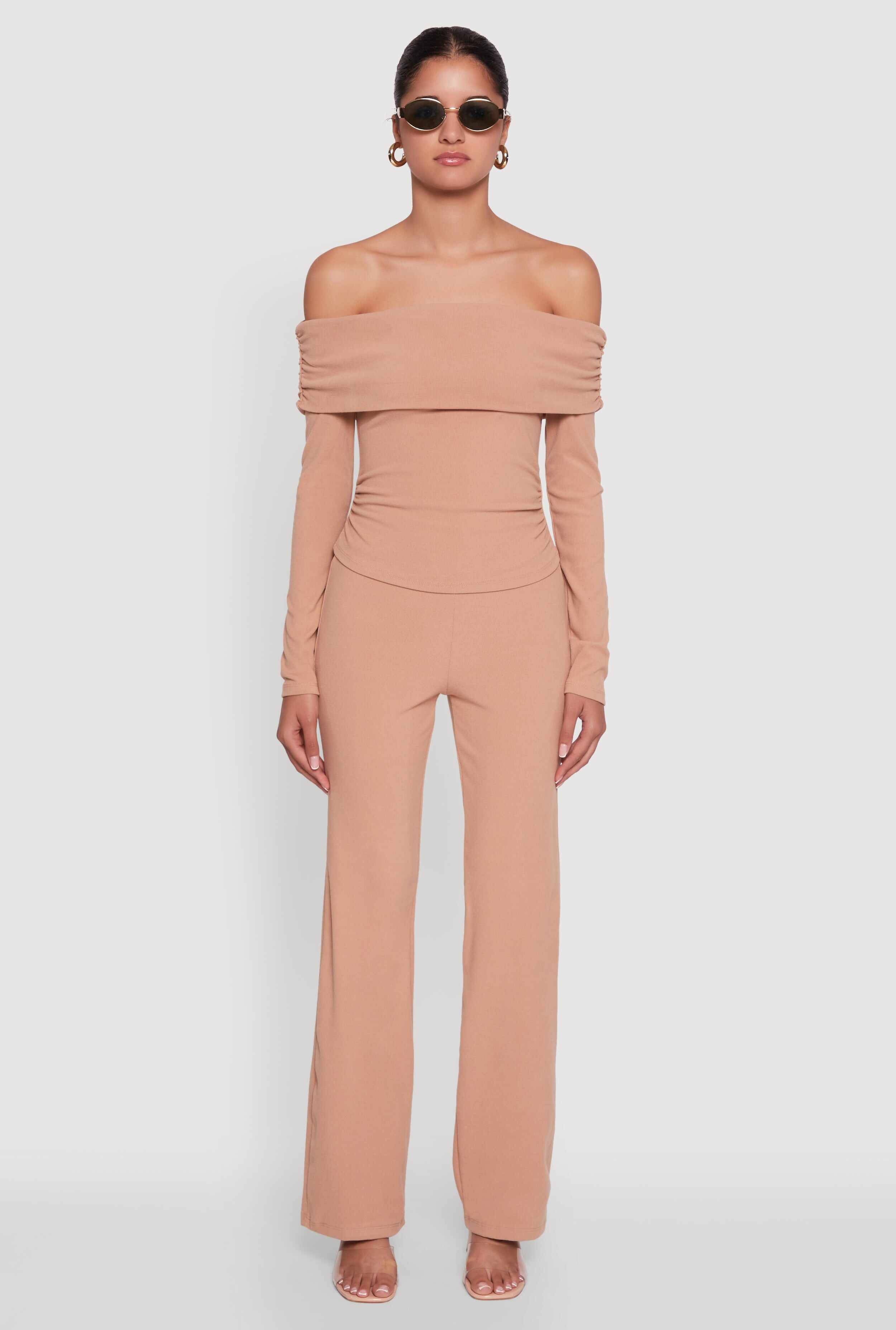 Haute Monde Fold Over Off The Shoulder Top