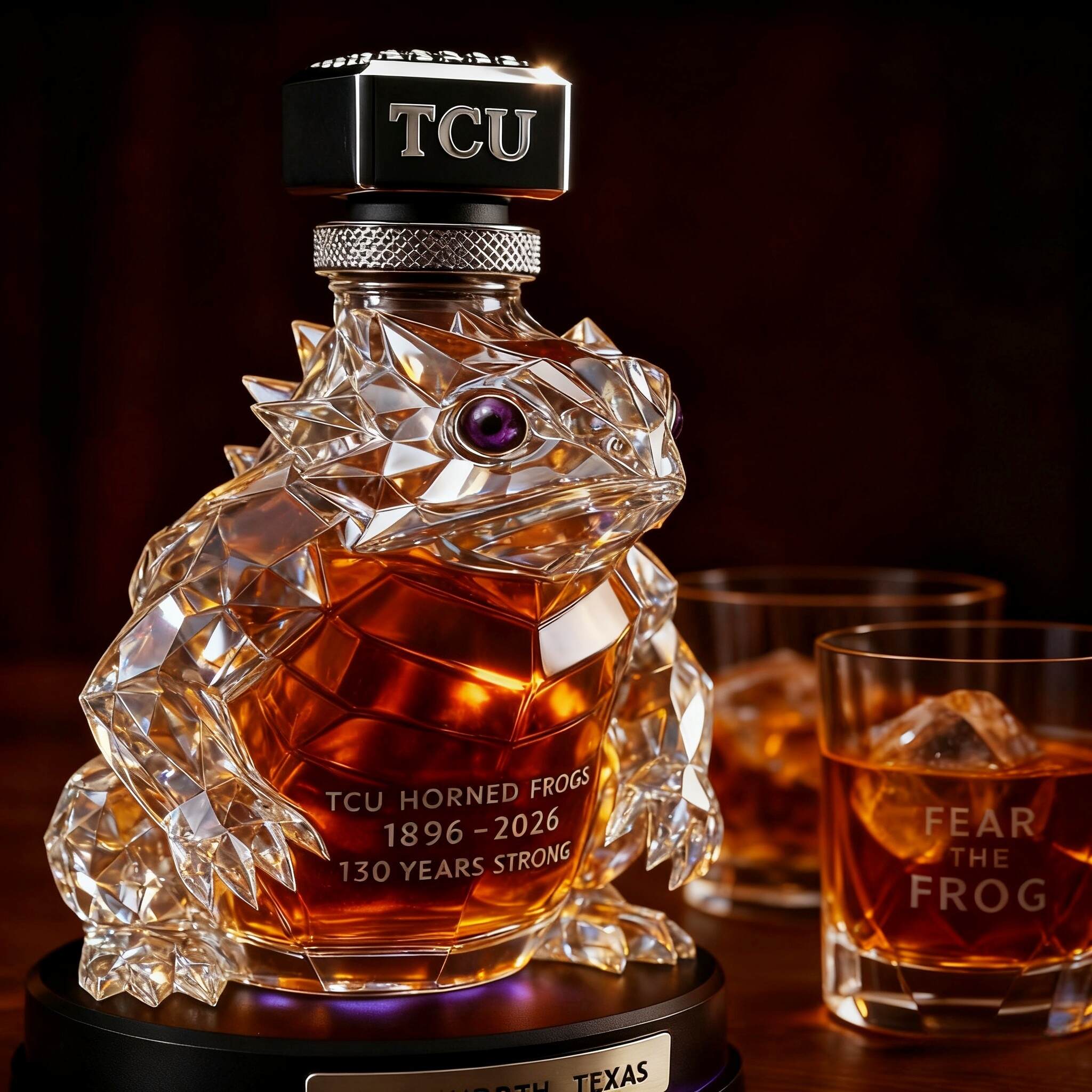 TCU 130th Anniversary Whiskey Bottle