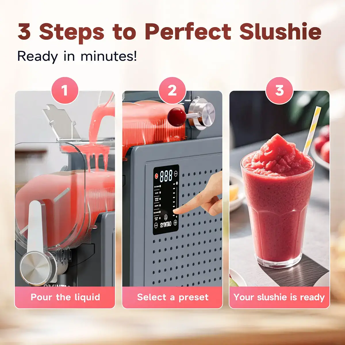 Always Ready! 6-in-1 Easy Clean ice cream maker (No Ice Required) | Multifunctional Portable Blender for Perfect Frozen Drinks & Shakes & ice cream & Margaritas Ice Crusher Machine
