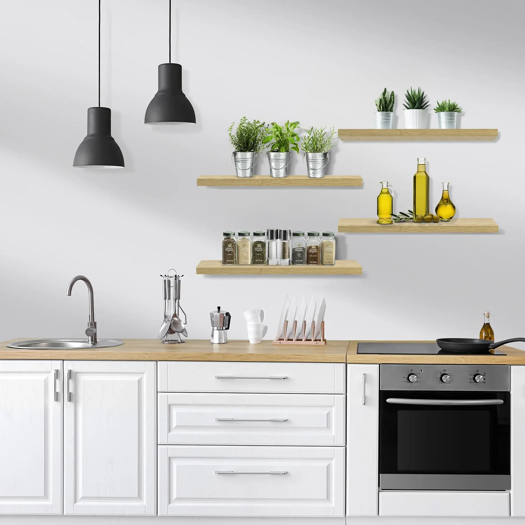 Sorbus Floating Wall Shelves Wall Mounted (4 Pack)