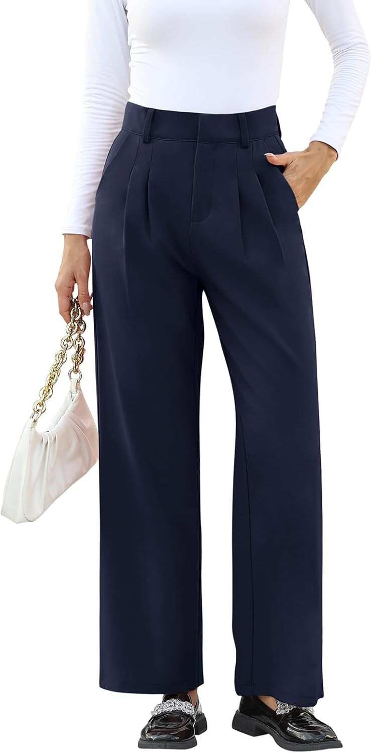 High-Waisted Work Pants for Women – Business Casual Office Trousers with Pockets (2025 Edition)