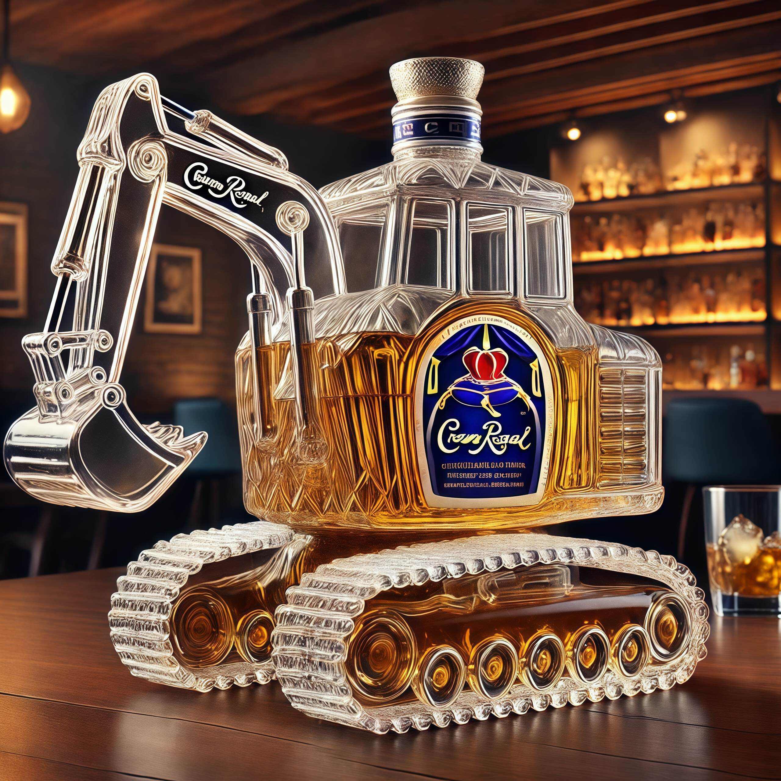 Excavator Whiskey Bottle